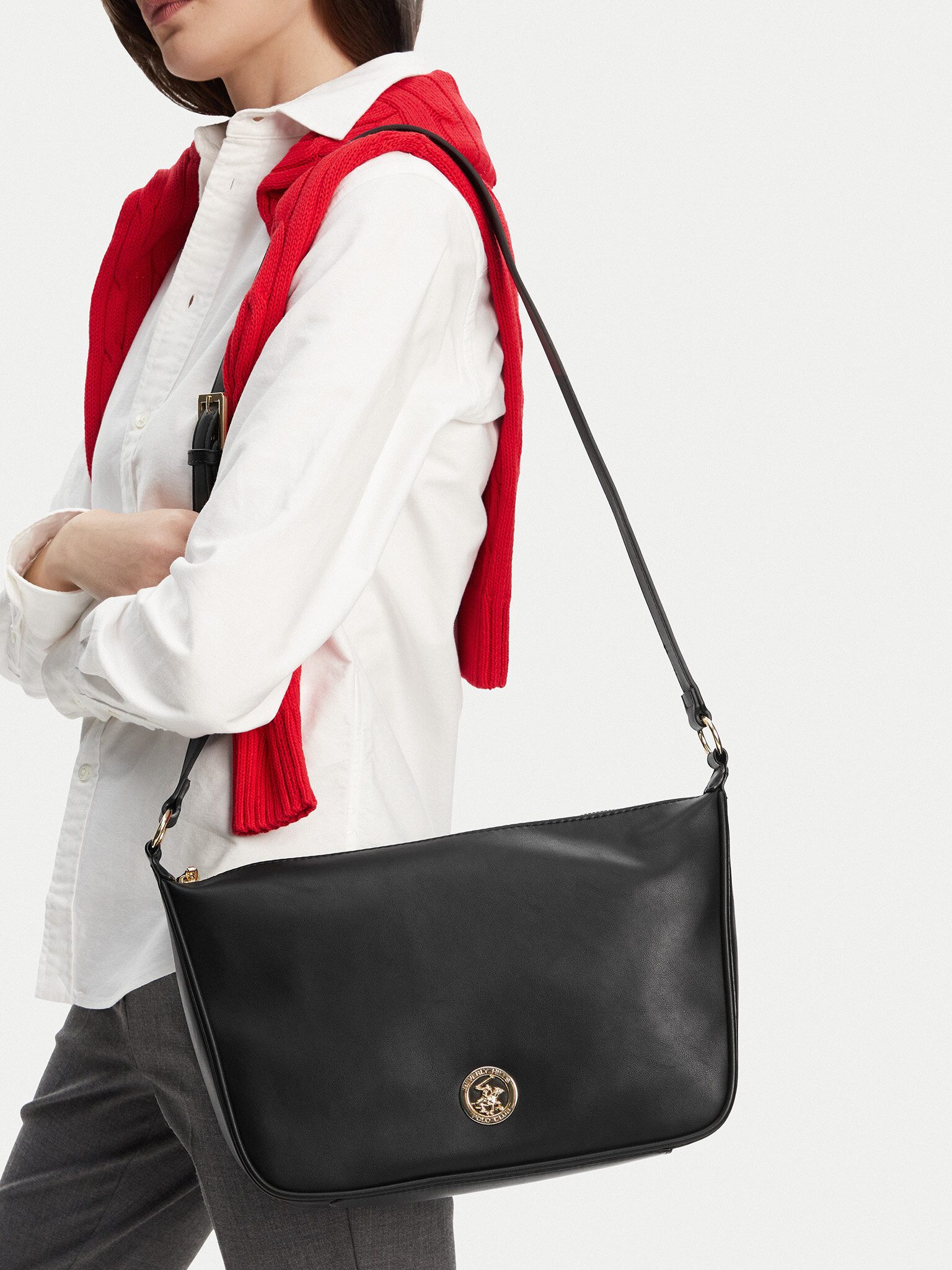 BEVERLY HILLS POLO CLUB Handtasche Beverly Hills Polo Club Damenhandtasche Schwarz C-BHPC-L-001-08