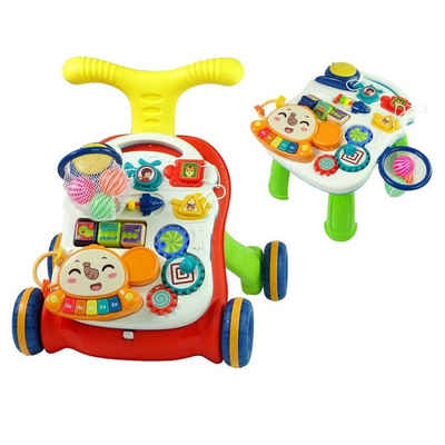 Coemo Lauflernwagen, 2in1 Lauf- und Spielwagen Rolli und Spieltisch für Babys ab 9 Monaten