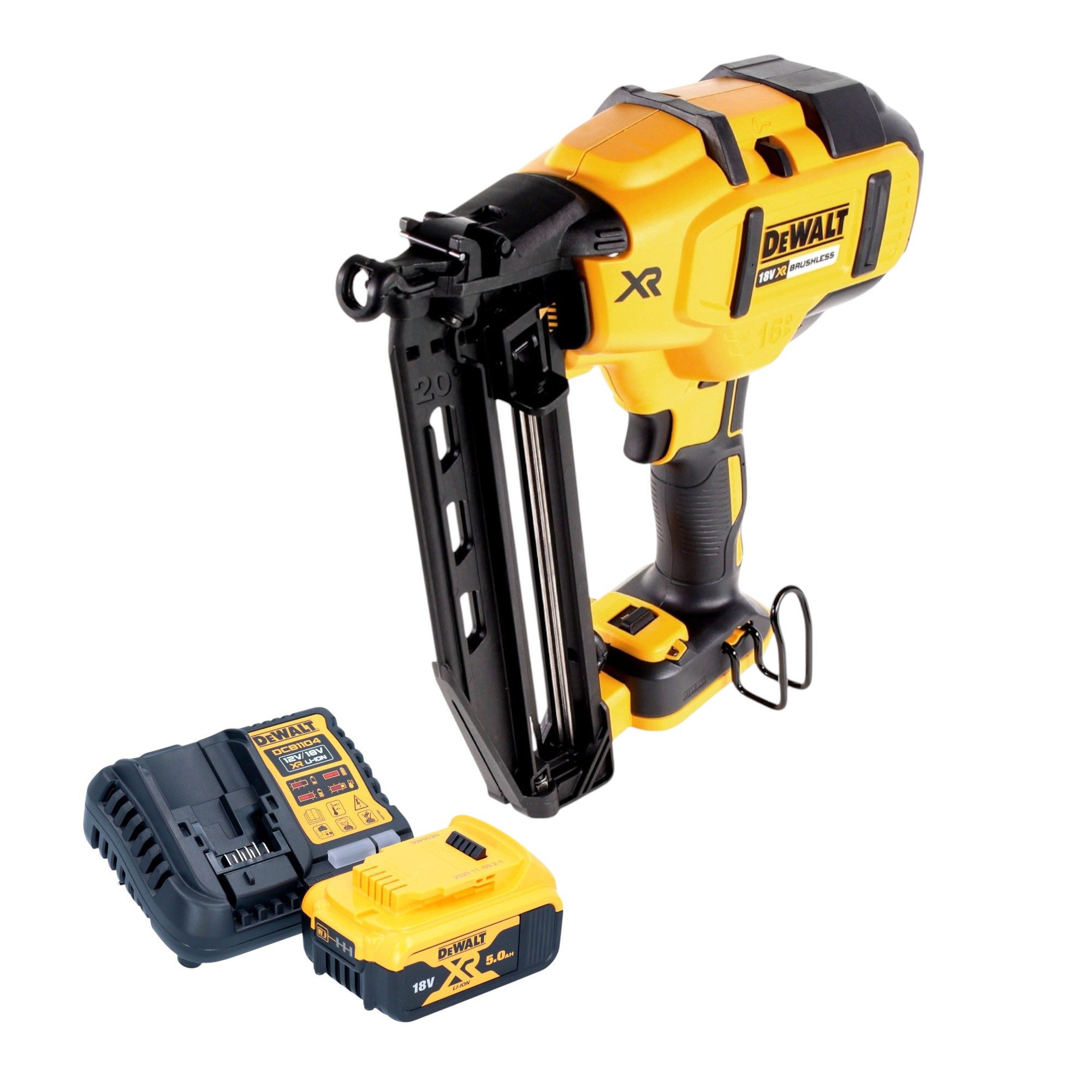 DeWalt Druckluft-Nagler DCN 660 P1 Akku Nagler 18V 32 - 63 mm Brushless + 1x Akku 5,0 Ah