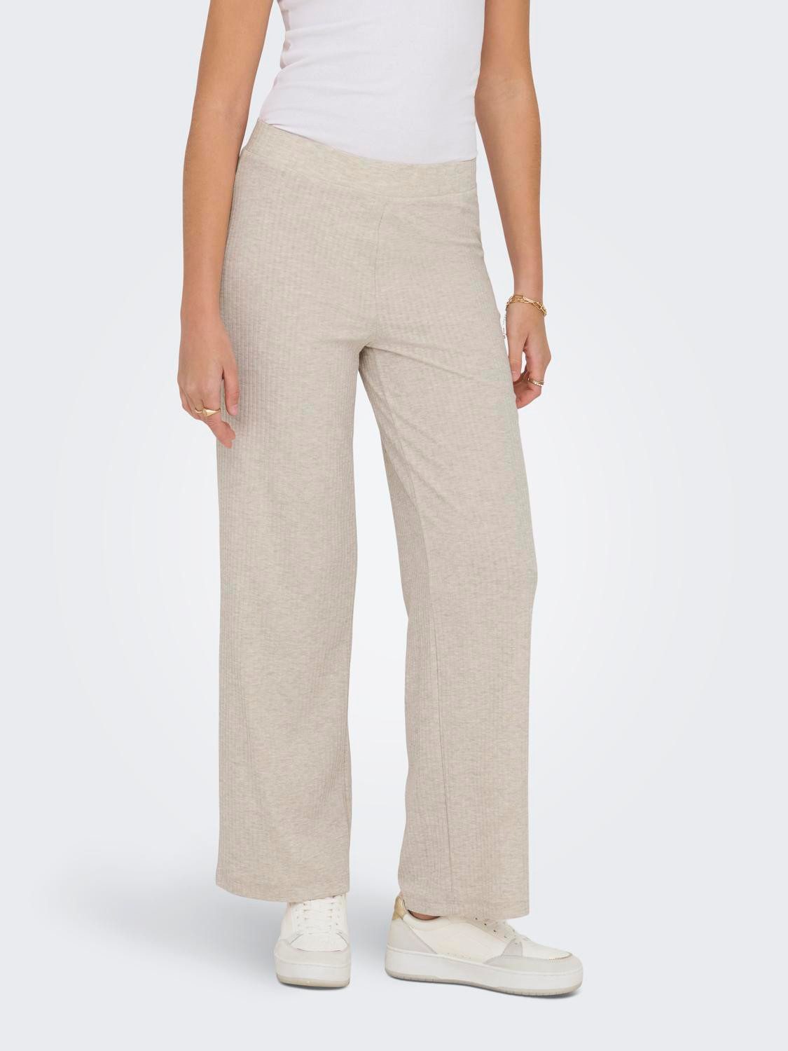 Stoffhose Wide Leg elastische Taille Regular Fit