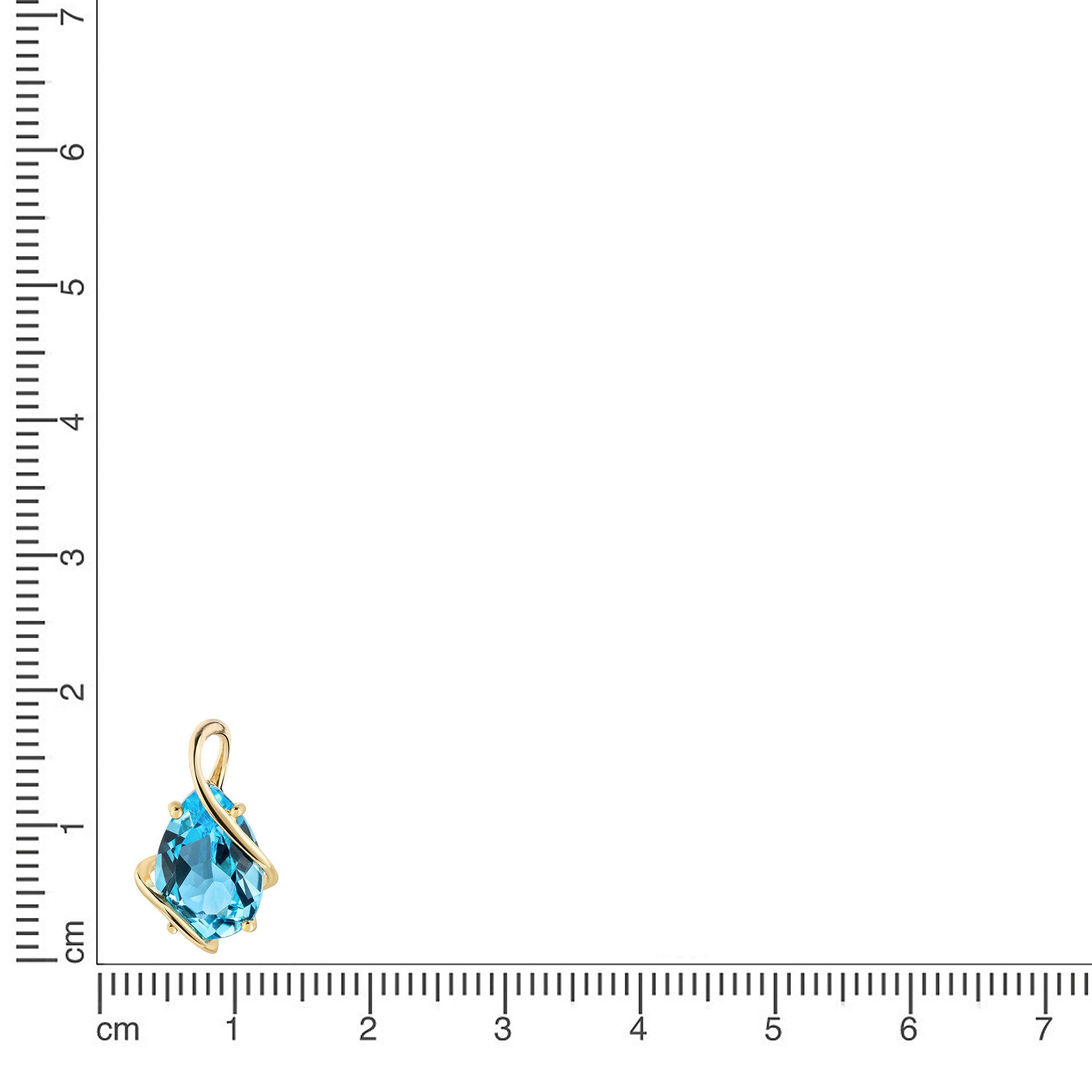 Fascination by Ellen K. Kettenanhänger 375/- Gelbgold glanz Blautopas günstig online kaufen