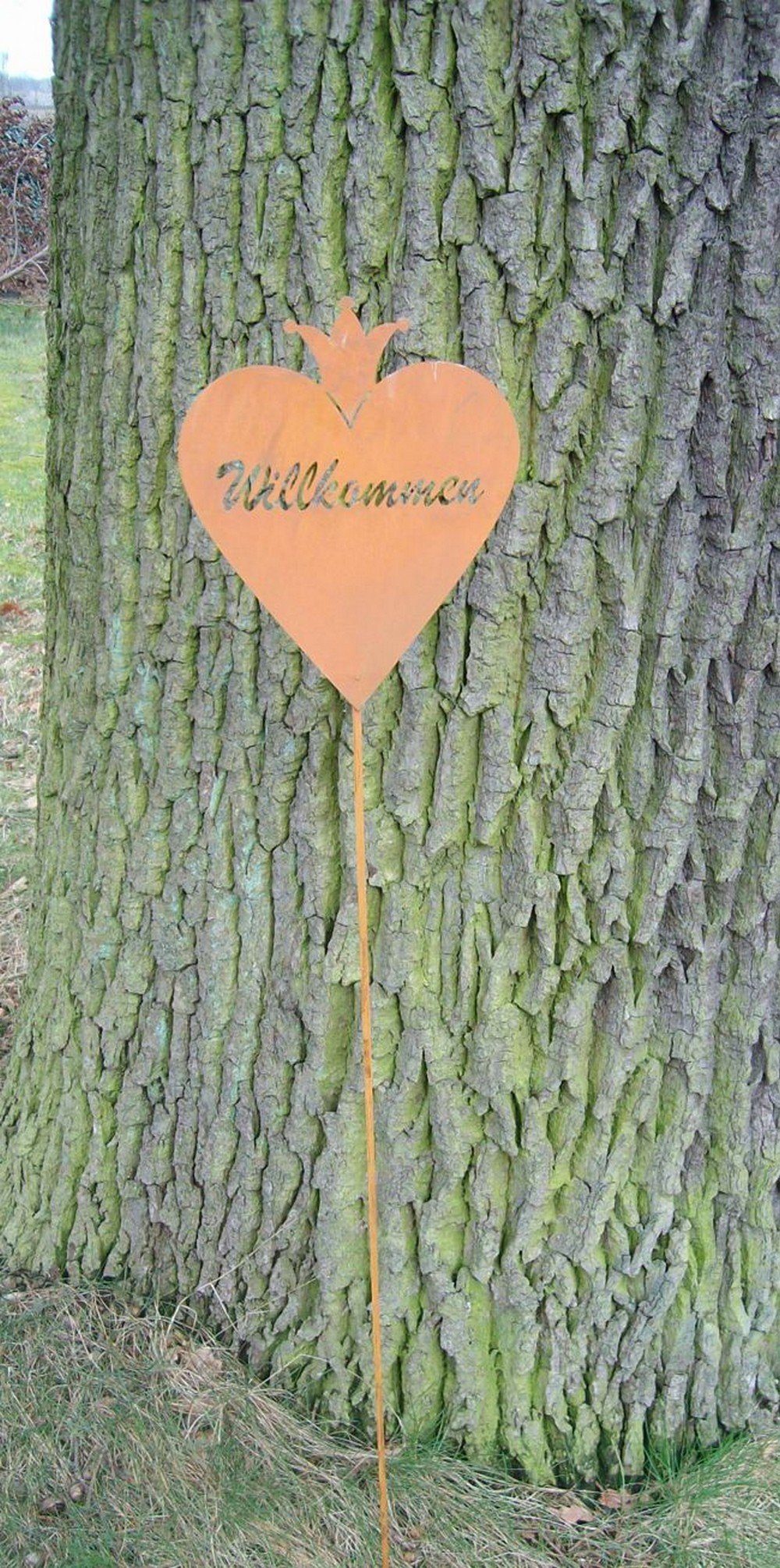 Deko-Impression Gartenstecker Gartenstab, Willkommen, Welcome Rankstab, Eisen, Rost, 117 cm (1-St)