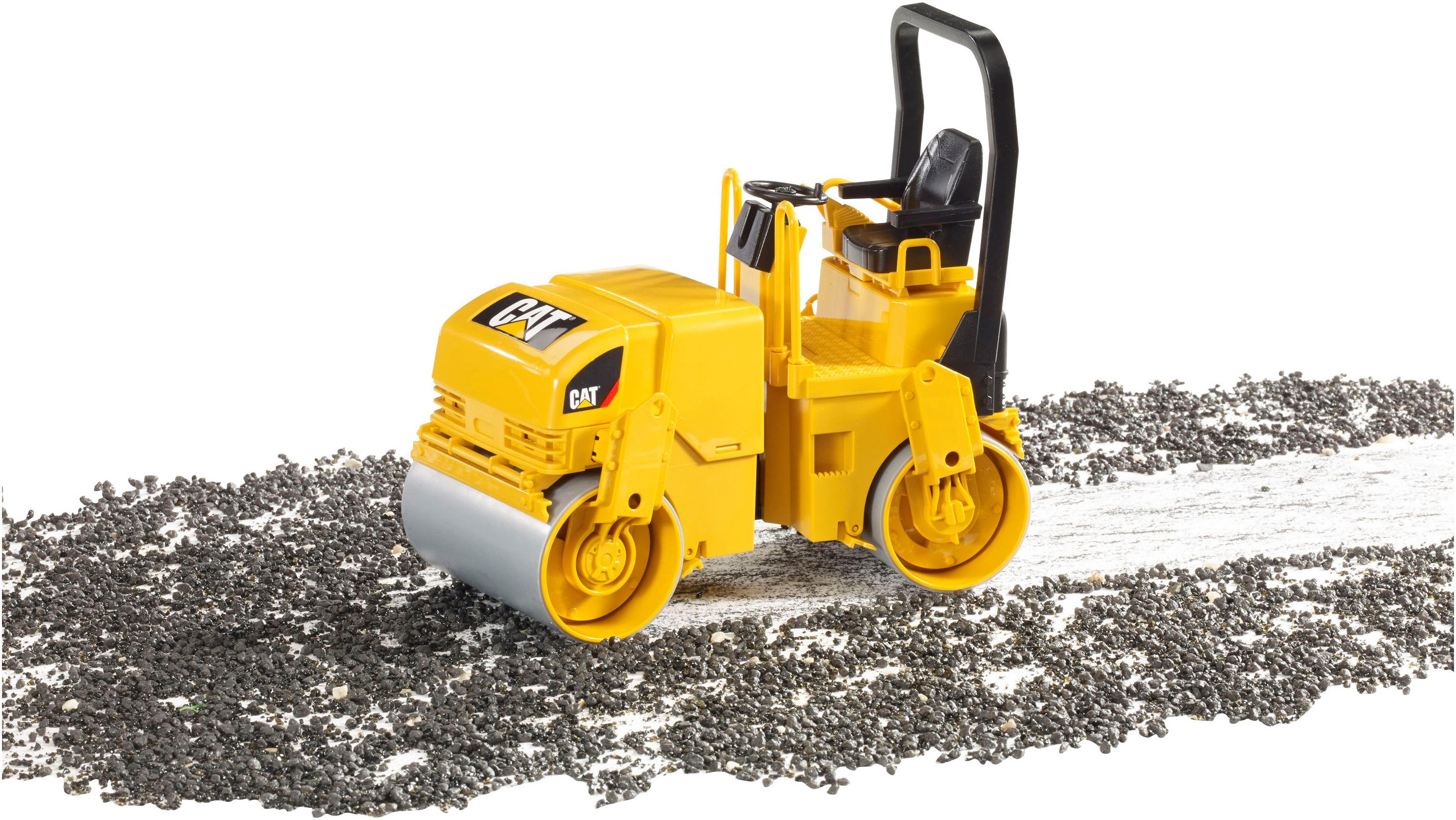 Bruder® Spielzeug-Walze Cat Tandem Vibrationswalze 18 cm (02433), Made in Europe