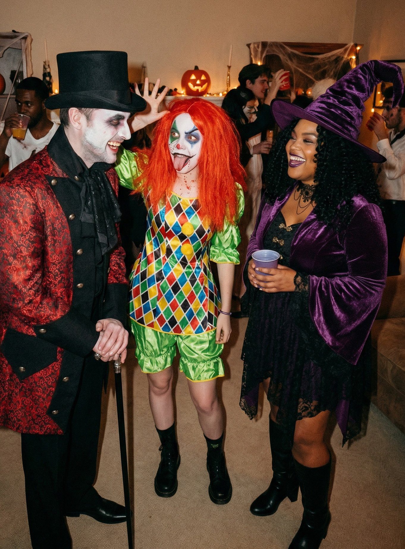 Metamorph Clown-Kostüm Freche Clowness - Karneval Faschingskostüm Damen, Kurzgeschnittenes Clownskostüm