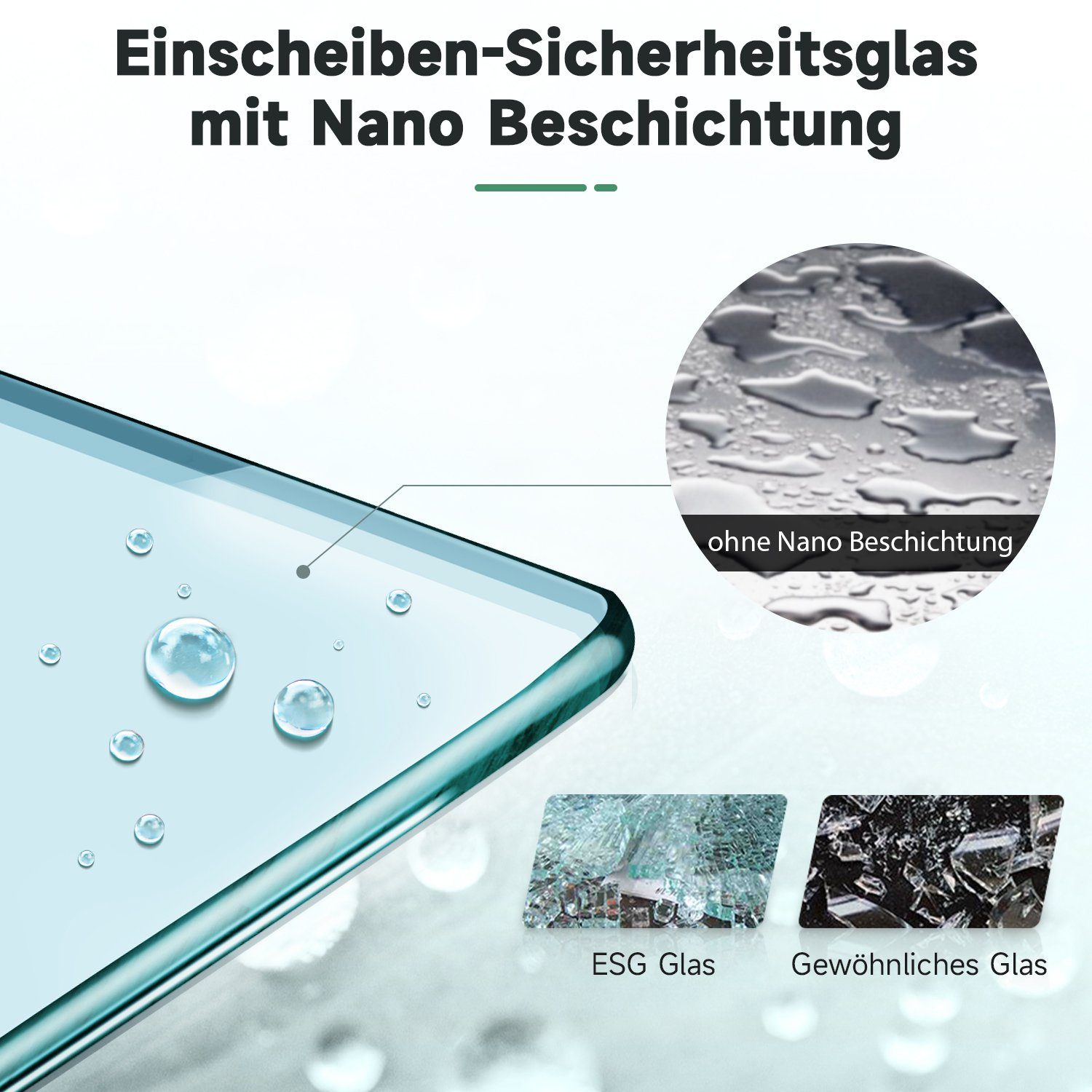 SONNI Badewannenaufsatz Badewannenfaltwand 2-teilig Faltbar, Schwarz, Breite 120cm NANO, Einscheibensicherheitsglas mit Nano Beschichtung, Badewannenfaltwand