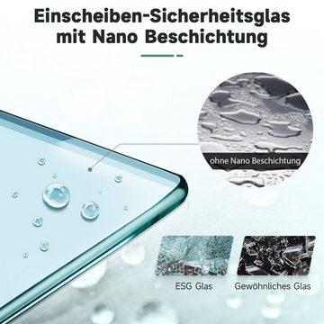 SONNI Duschwand Walk in Duschwand 8mm Nano glas teilsatiniert Duschabtrennung, Einscheibensicherheitsglas, mit Stabilisator, Höhe 200cm, Breite 80-140cm