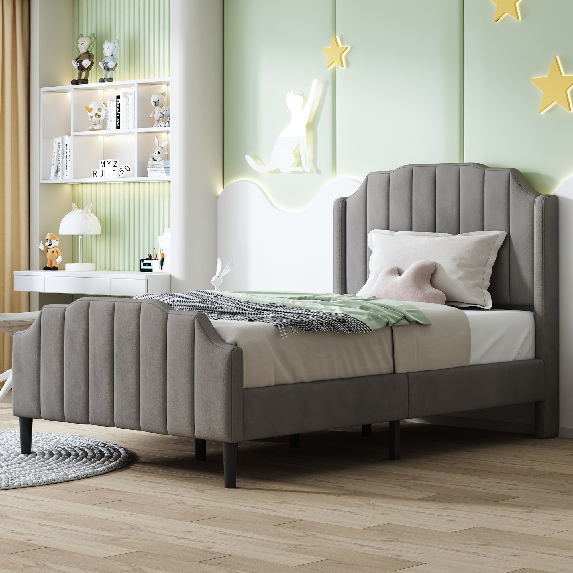 Flieks Polsterbett, Einzelbett Kinderbett mit Lattenrost günstig online kaufen
