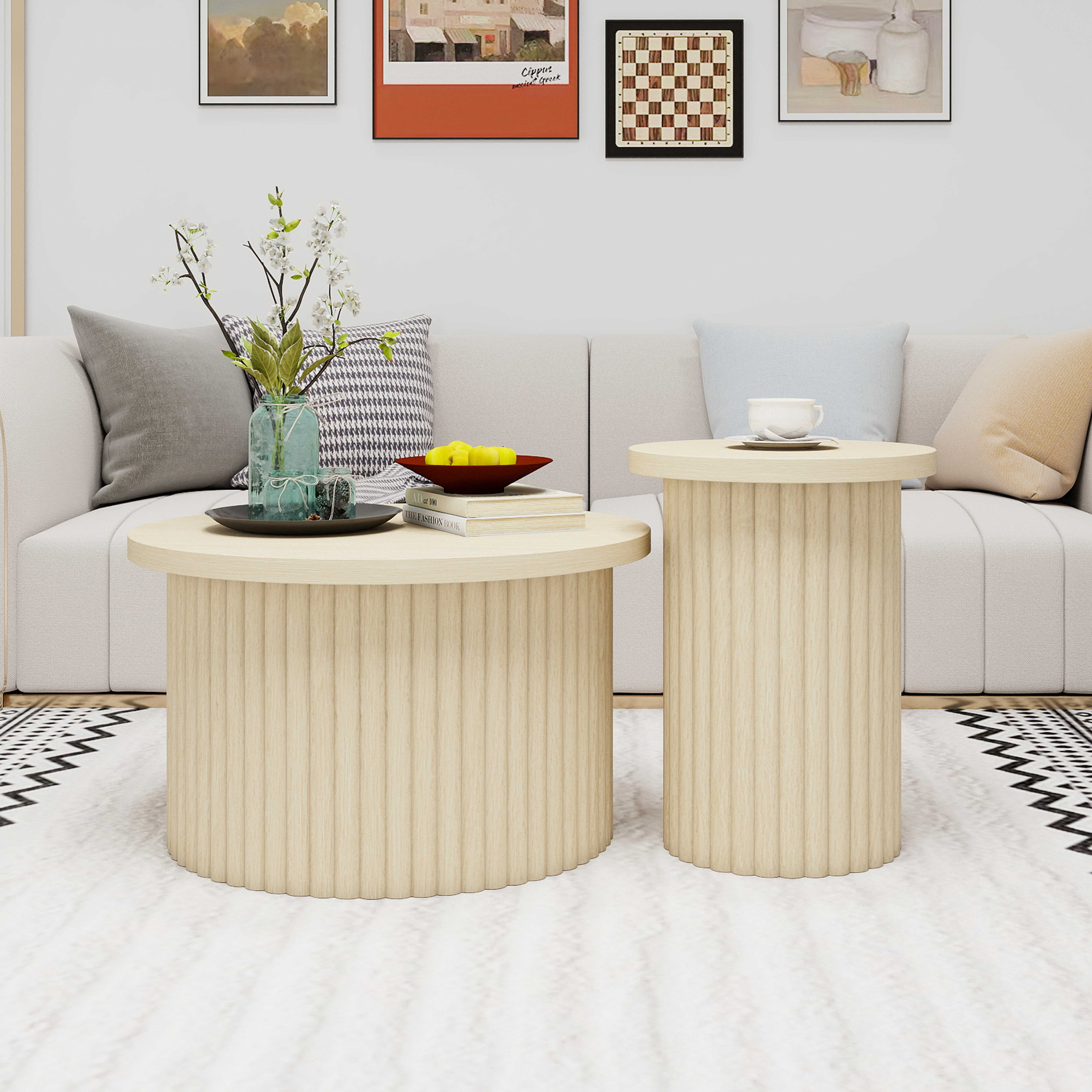 BlingBin Couchtisch Kaffeetisch Beistelltisch Wohnzimmertisch (natürlicher günstig online kaufen