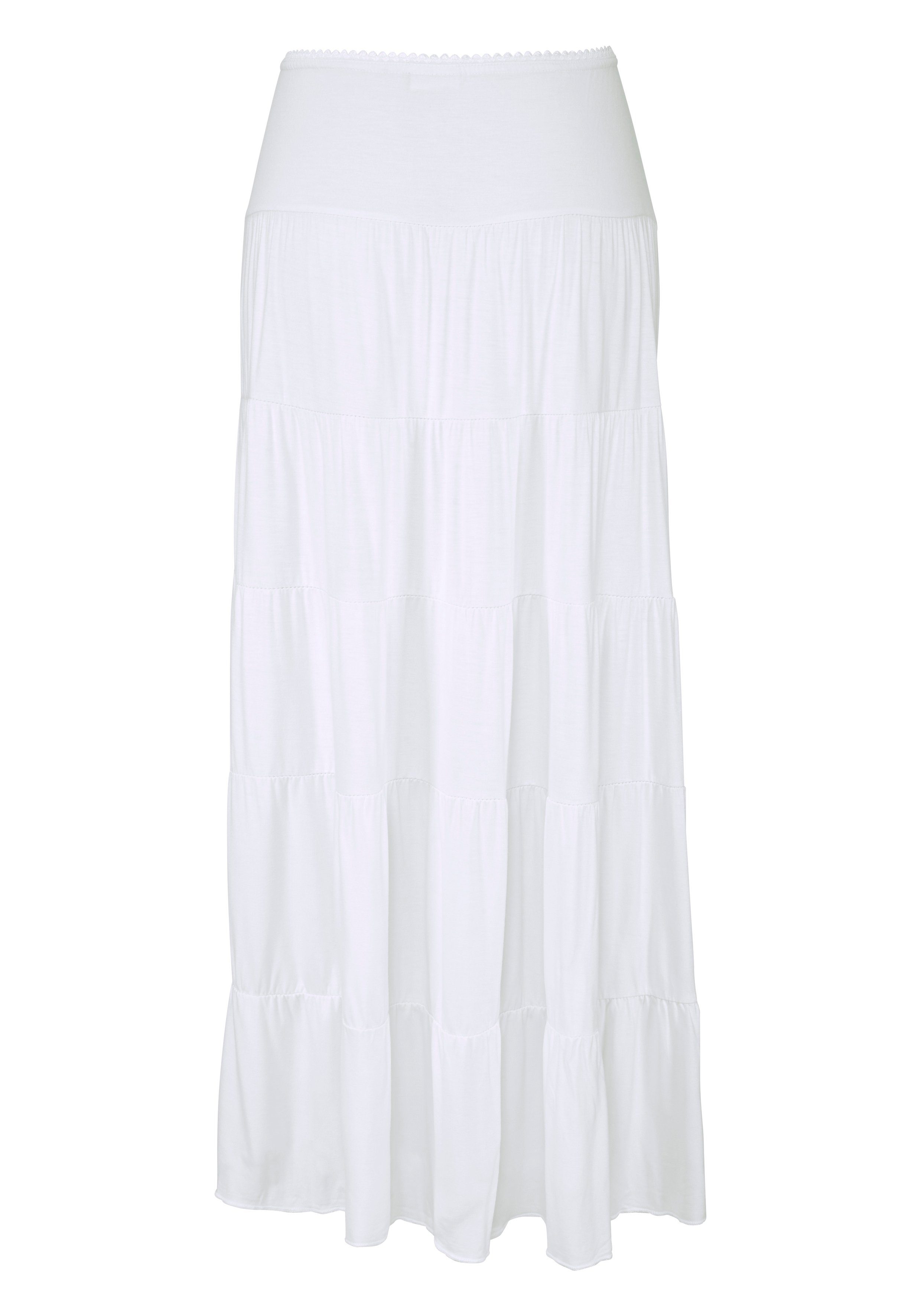 Beachtime Maxirock, mit Volants, elastischer Jerseyrock, Strandrock günstig online kaufen