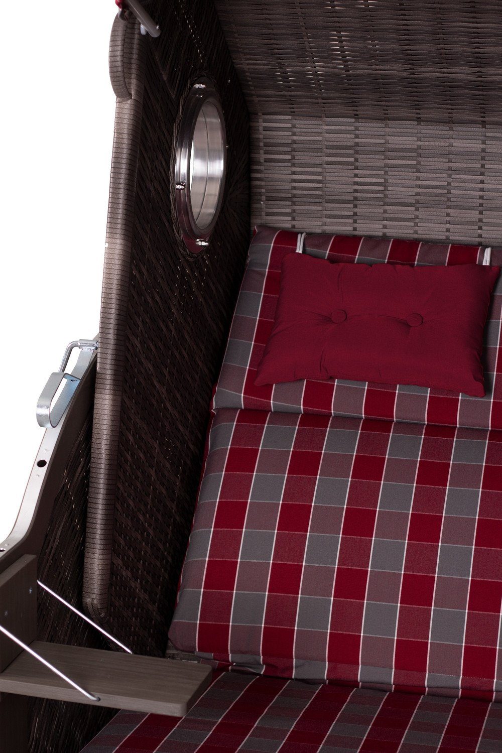 Natur24 Strandkorb Strandkorb PURE® Cliff XL SUN PE Pinie Stone Grey 130x80x160 cm, BxTxH: 130x80x160 cm, 71196204