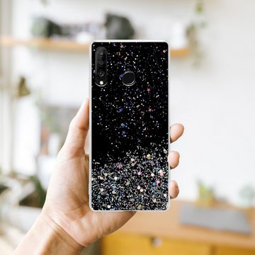 Cadorabo Handyhülle Huawei P30 LITE Huawei P30 LITE, Flexible TPU Silikon Handy Schutzhülle - Hülle - mit Glitzer