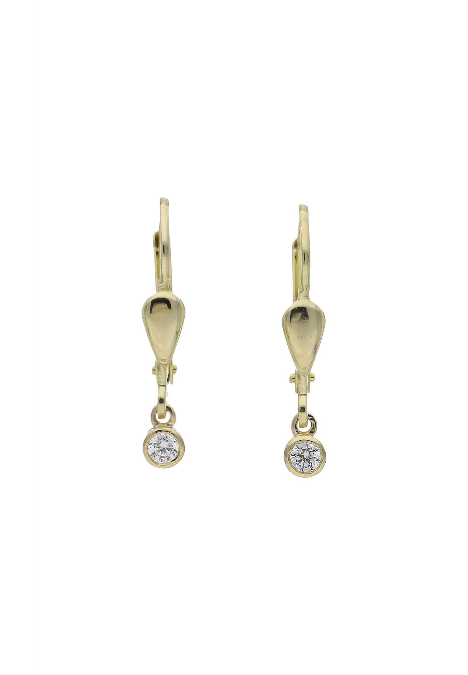 JuwelmaLux Paar Ohrhänger Gold inkl. Ohrhänger Zirkonia Schmuckschachtel mit (2-tlg), Damen Ohrhänger 333/000, Gold