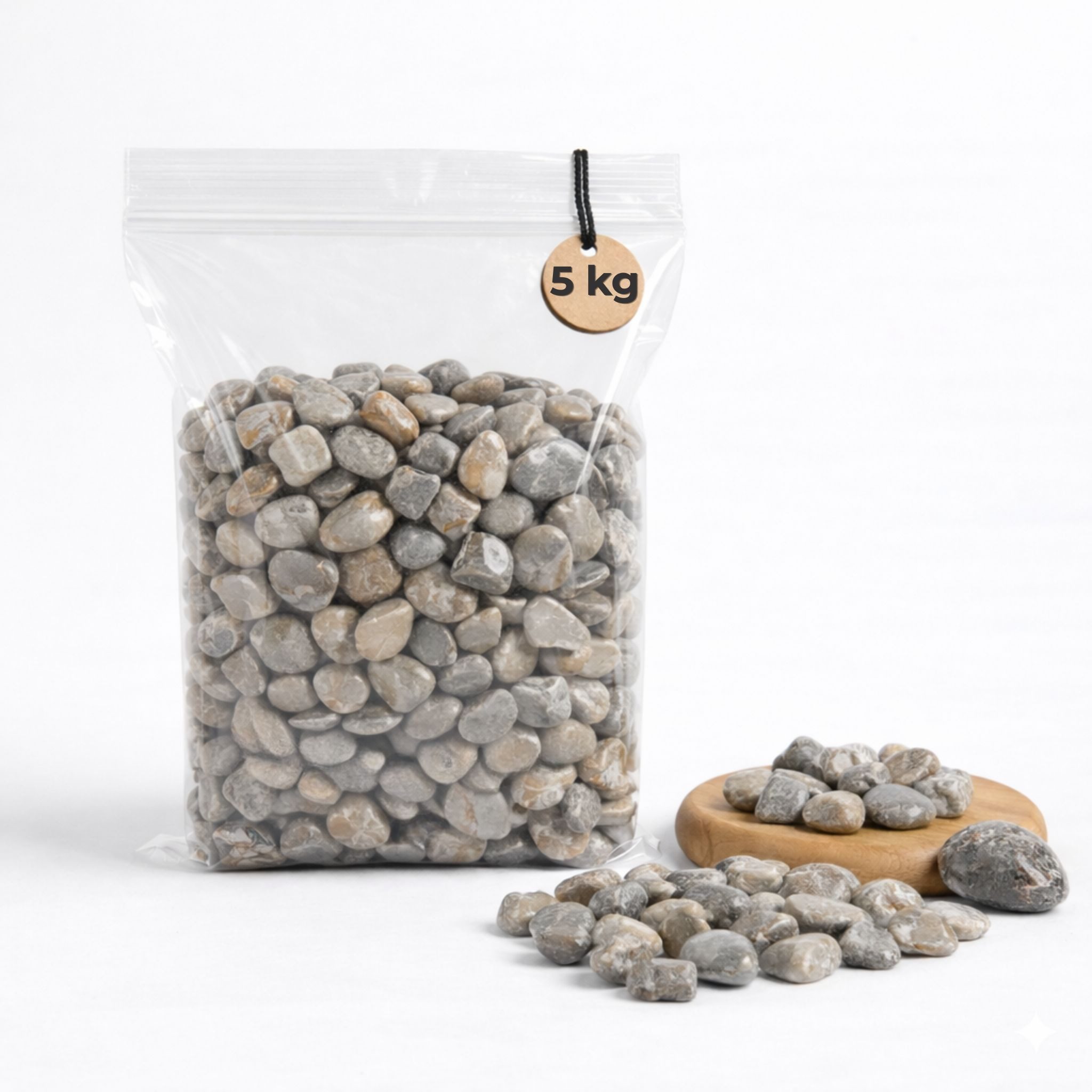 matches21 HOME & HOBBY Deko-Granulate Bunte Deko-Steine 5 KG Glas-Vasen Streudeko Ø 8-16 mm hellgrau, (1 St), Staubfreies Deko-Granulat als farbige Tischdeko Hochzeitsdeko