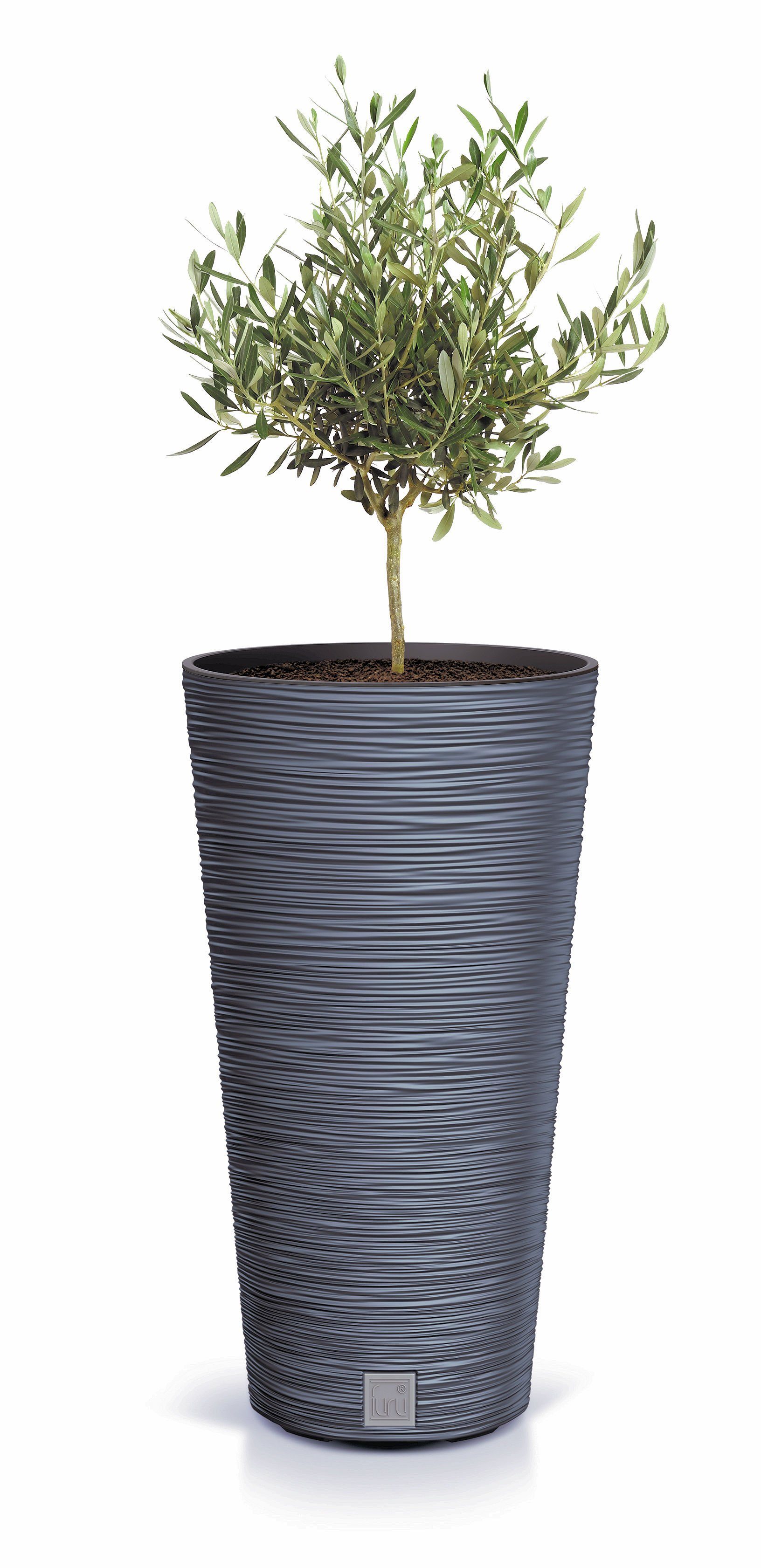 Spetebo Blumentopf Kunststoff Rillen Blumen Topf günstig online kaufen
