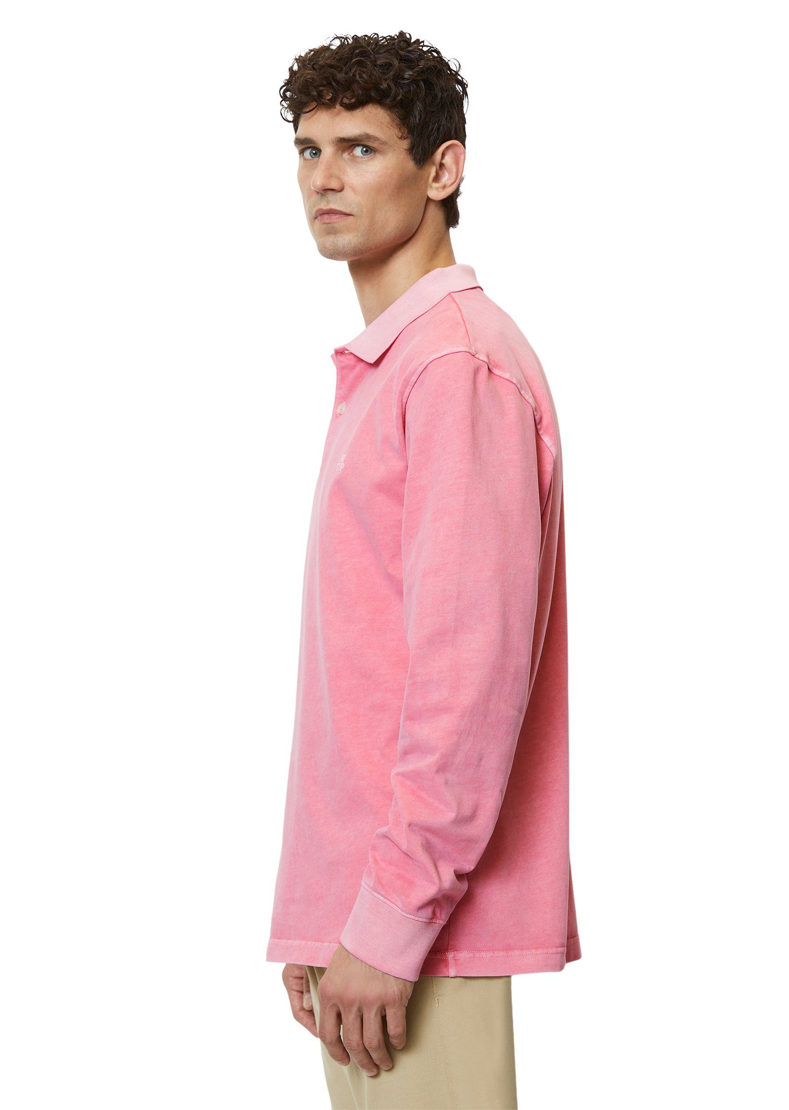 Marc O'Polo Soft-Touch-Jersey-Qualität rosa Langarm-Poloshirt schwerer in