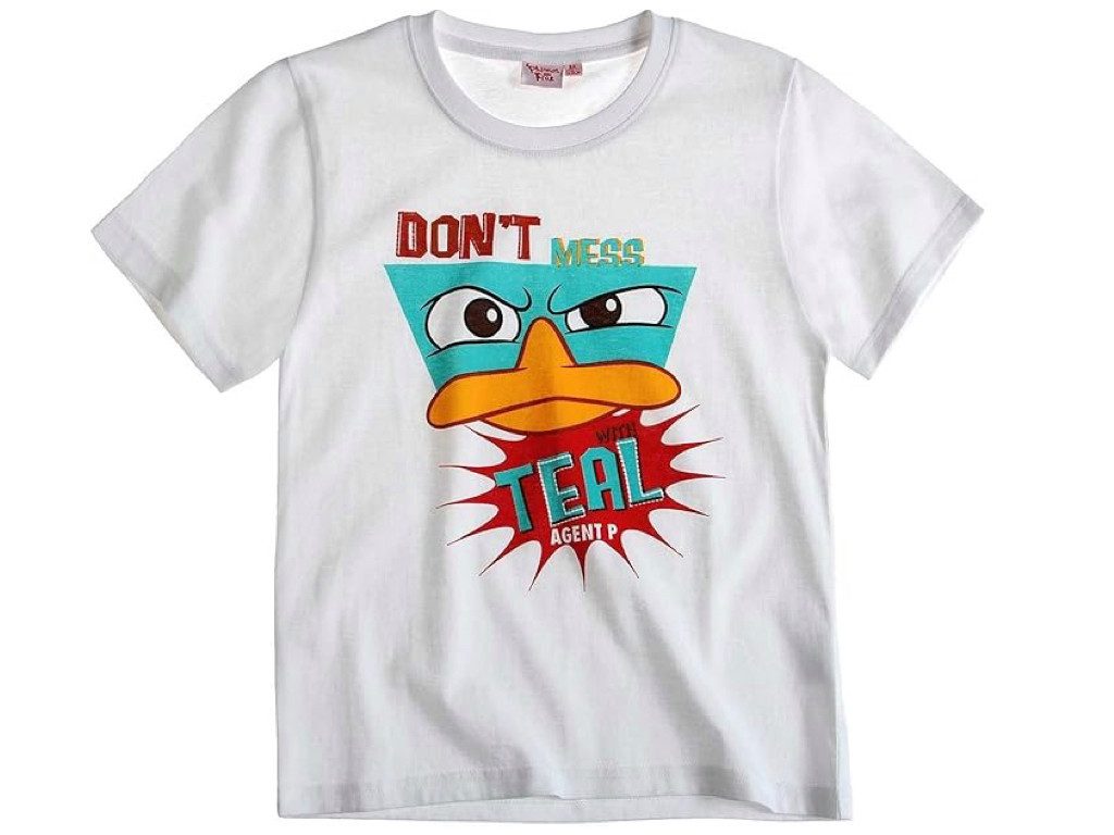 Phineas & Ferb T-Shirt Perry das Schnabeltier Shirt Kurzarmshirt " Agent P "