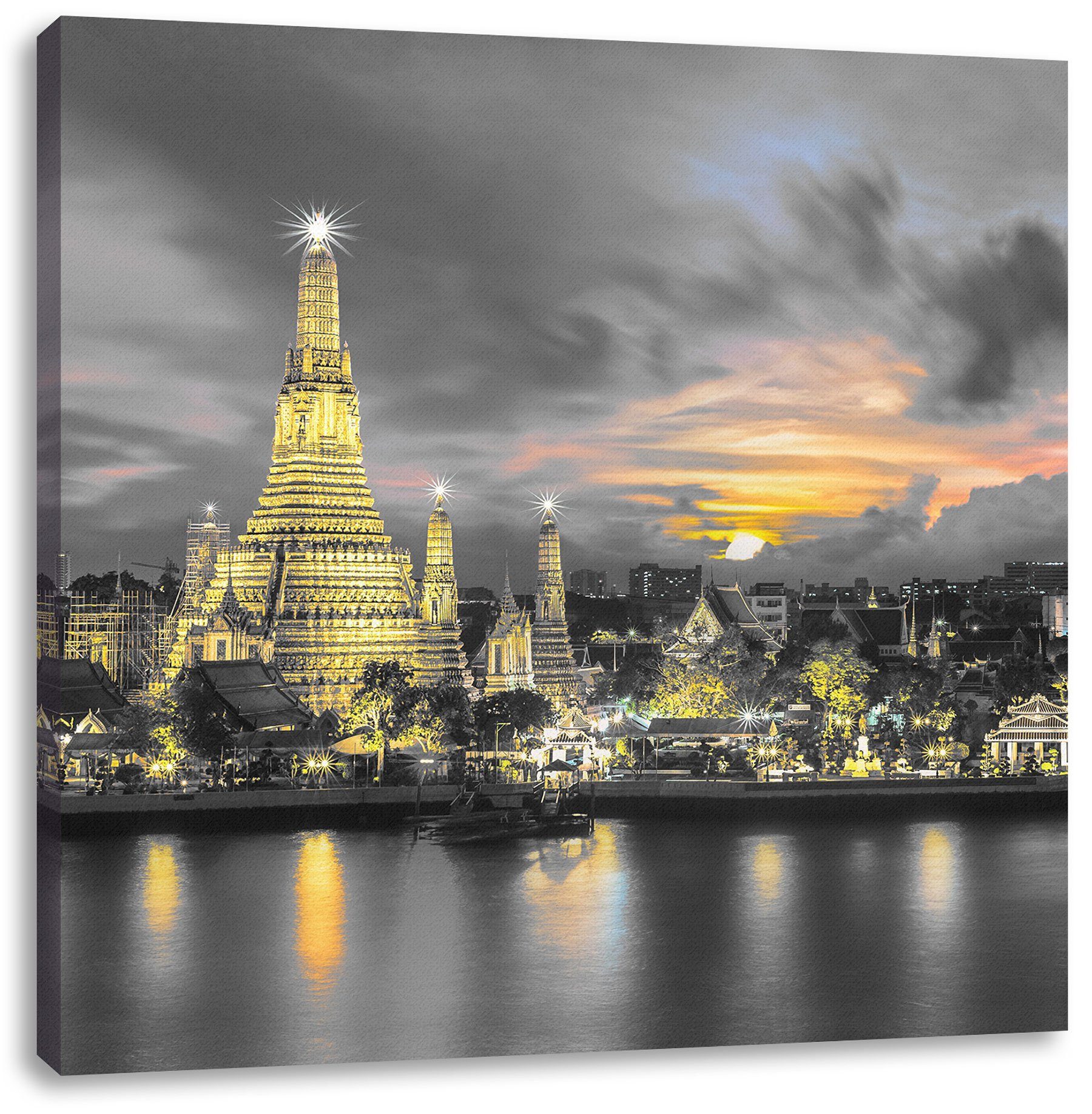 Tempel Leinwandbild Thailand Tempel St), Thailand, Leinwandbild fertig Zackenaufhänger bespannt, inkl. (1 Pixxprint Bangkok Bangkok
