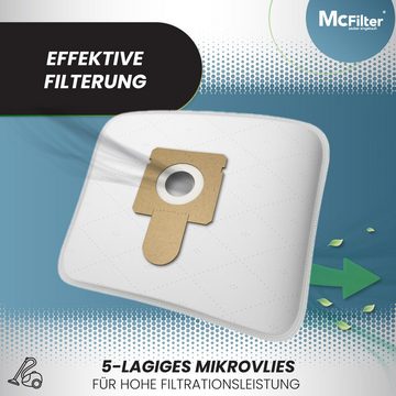 McFilter Staubsaugerbeutel Alternative zu Swirl X351 X 351, passend für Hoover LIV Staubsauger inkl. Filter, 10 St., Reißfest, Top Filtration, 5-lagiges Microvlies, Pappdeckscheibe