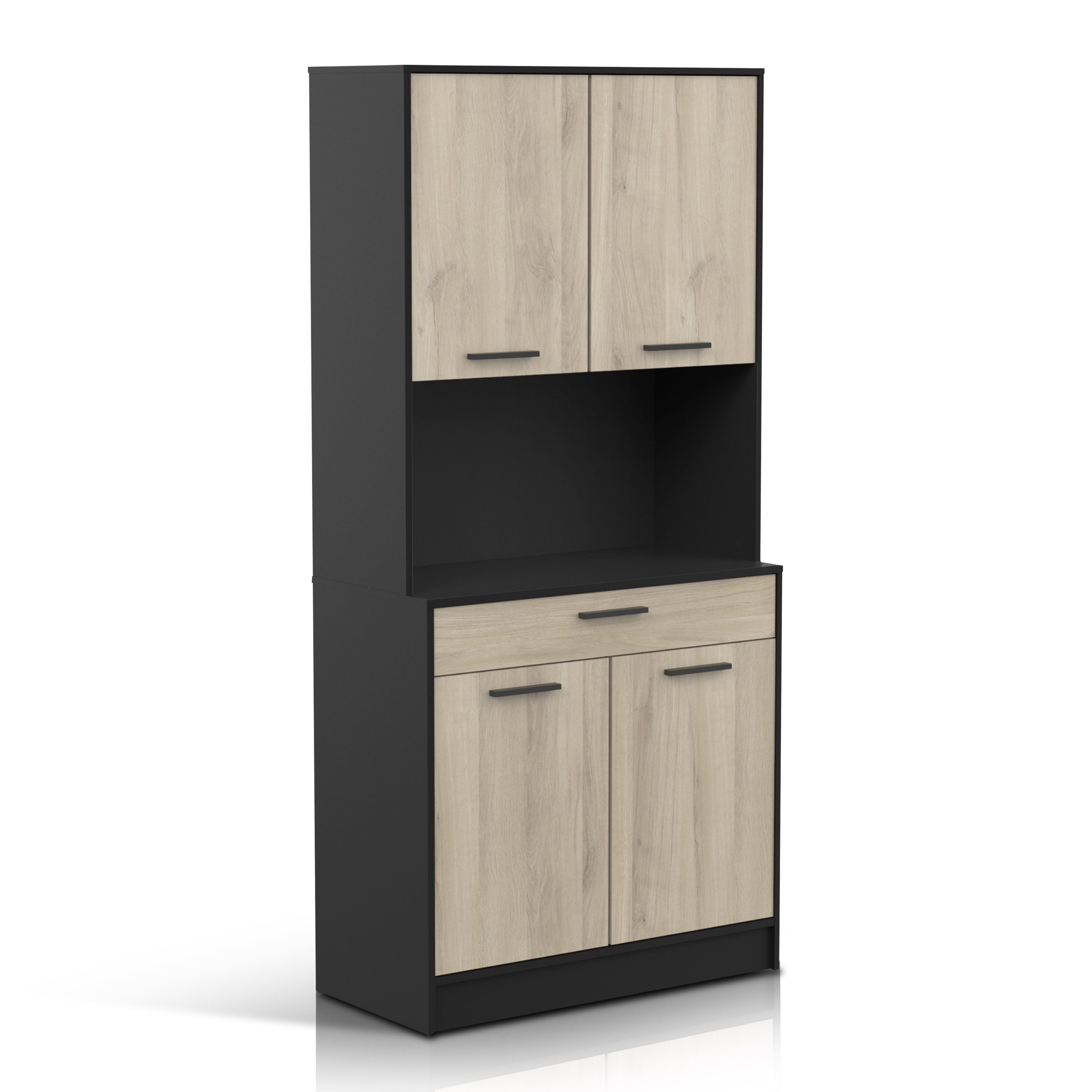 habeig Küchenbuffet Küchenregal Küchenschrank Eiche Küchenmöbel Singleküche günstig online kaufen