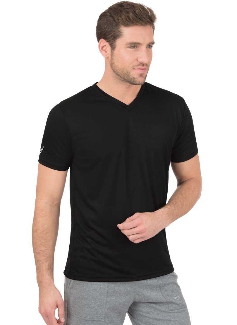 Trigema T-Shirt TRIGEMA V-Shirt COOLMAX® schwarz
