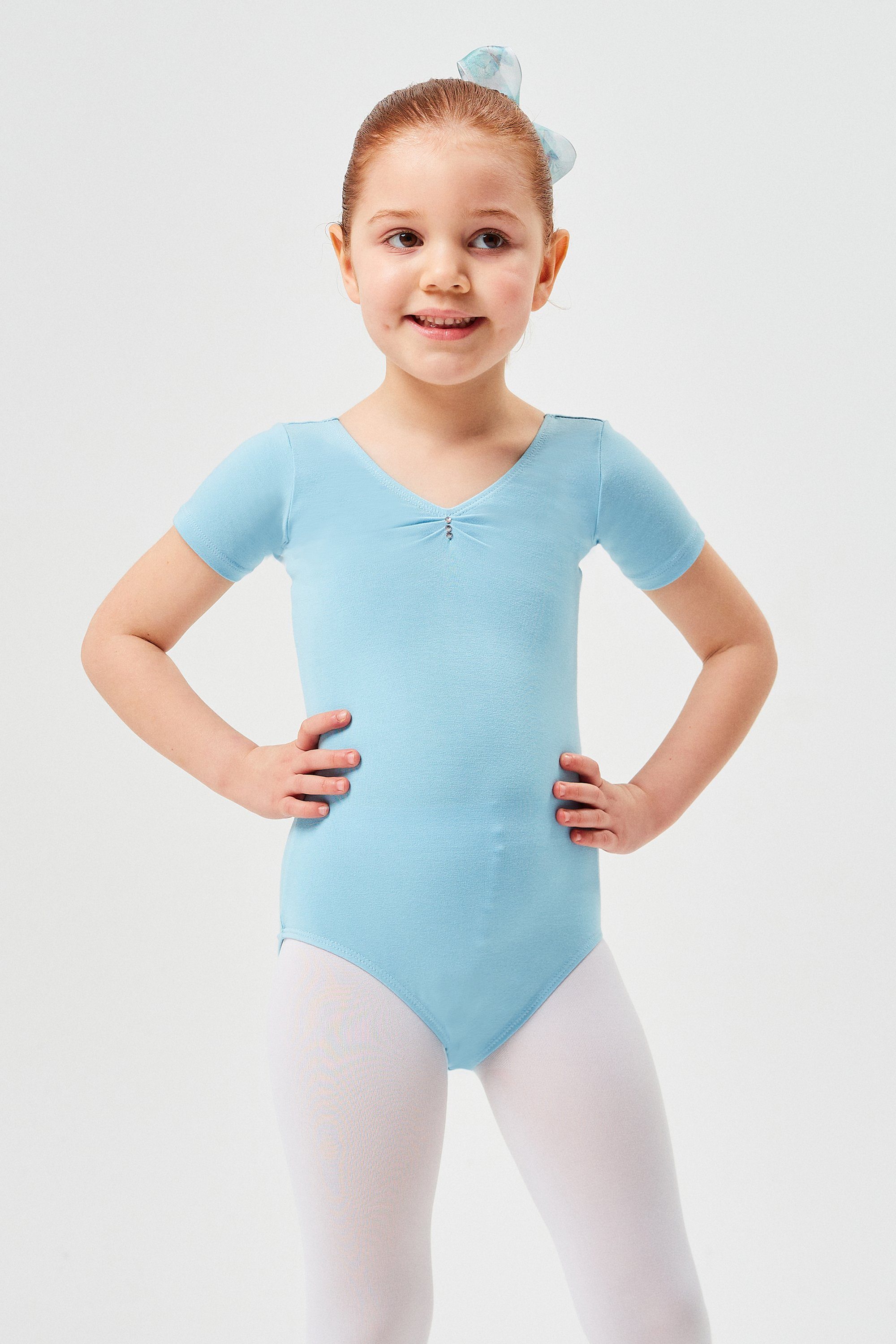 tanzmuster Body Ballettbody Lisa mit Glitzersteinen Kurzarm Trikot fürs  Kinder Ballett | Shirtbodies