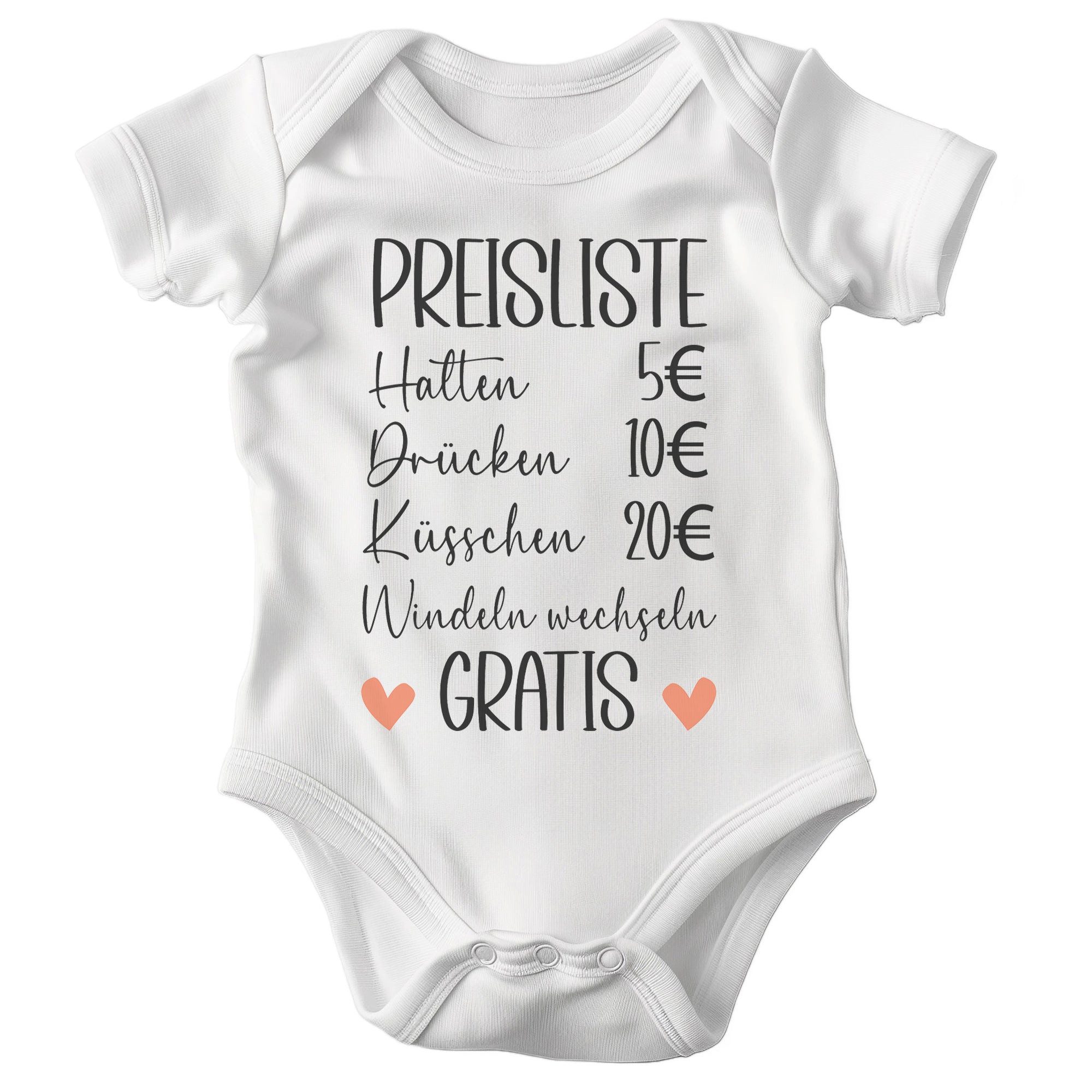 Kurzarmbody Bio Unisex Babybody Preisliste Weiss Strampler Babyparty Geschenk Moti