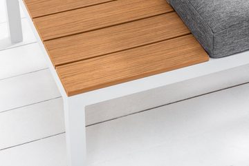 riess-ambiente Sitzgruppe MIAMI LOUNGE 240cm grau / weiß, Gartenmöbel · Loungeset · Sofa · Terrasse · Outdoor
