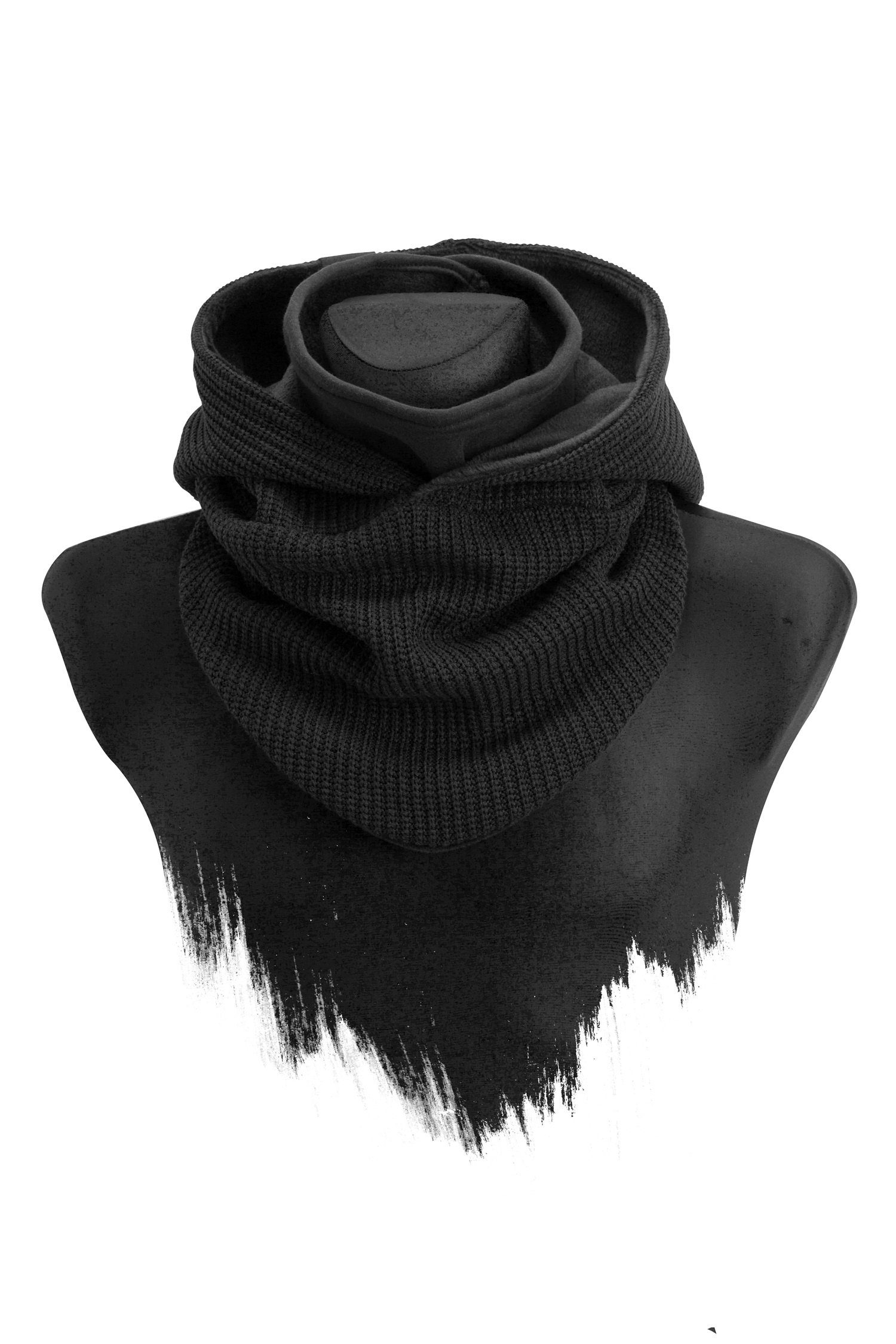 Manufaktur13 Modeschal Knit Hooded Loop - Kapuzenschal, Schal, Strickschal, mit integriertem Windbreaker