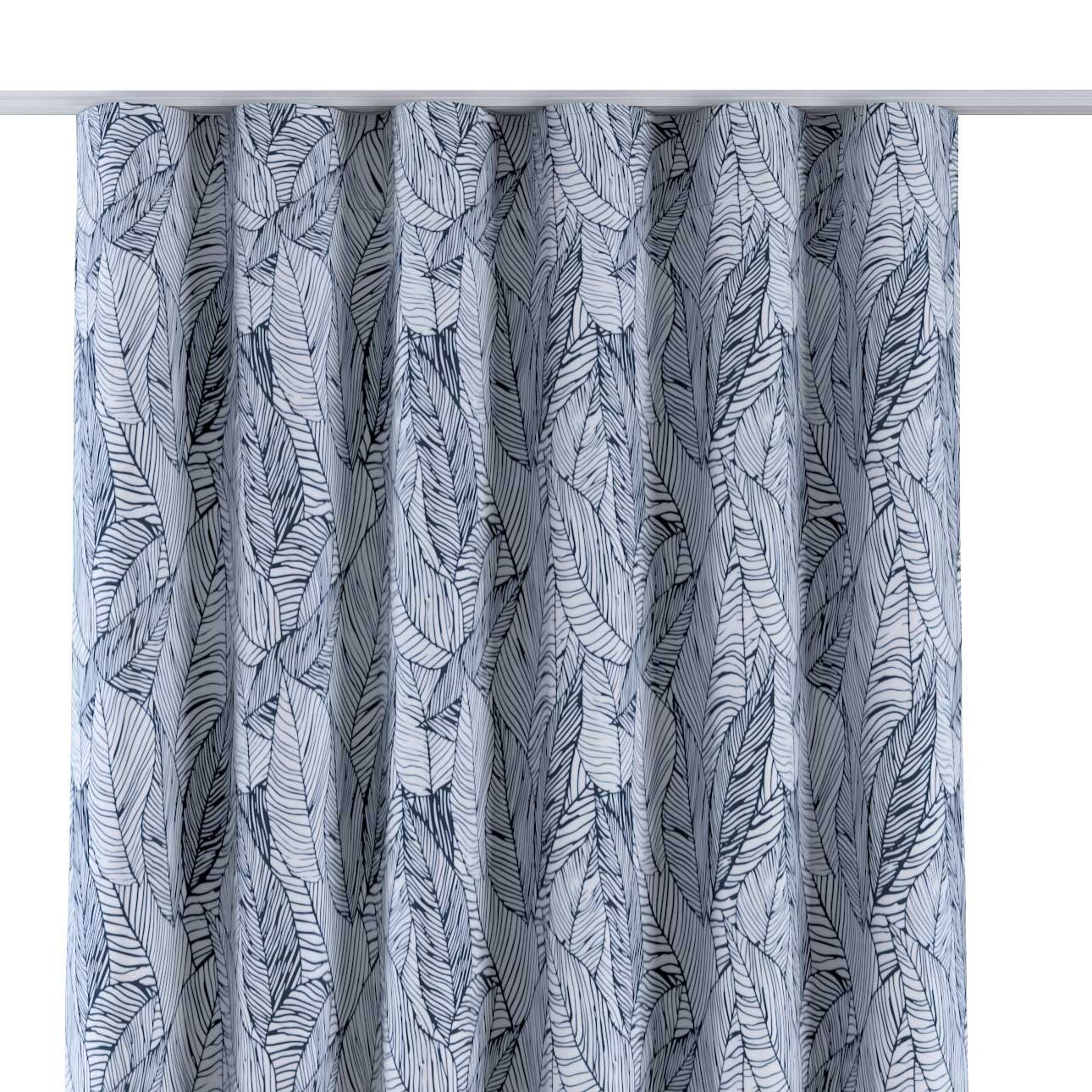 Vorhang Wellenvorhang 65 x 100 cm, Velvet, Dekoria dunkelblau-weiß | Fertiggardinen