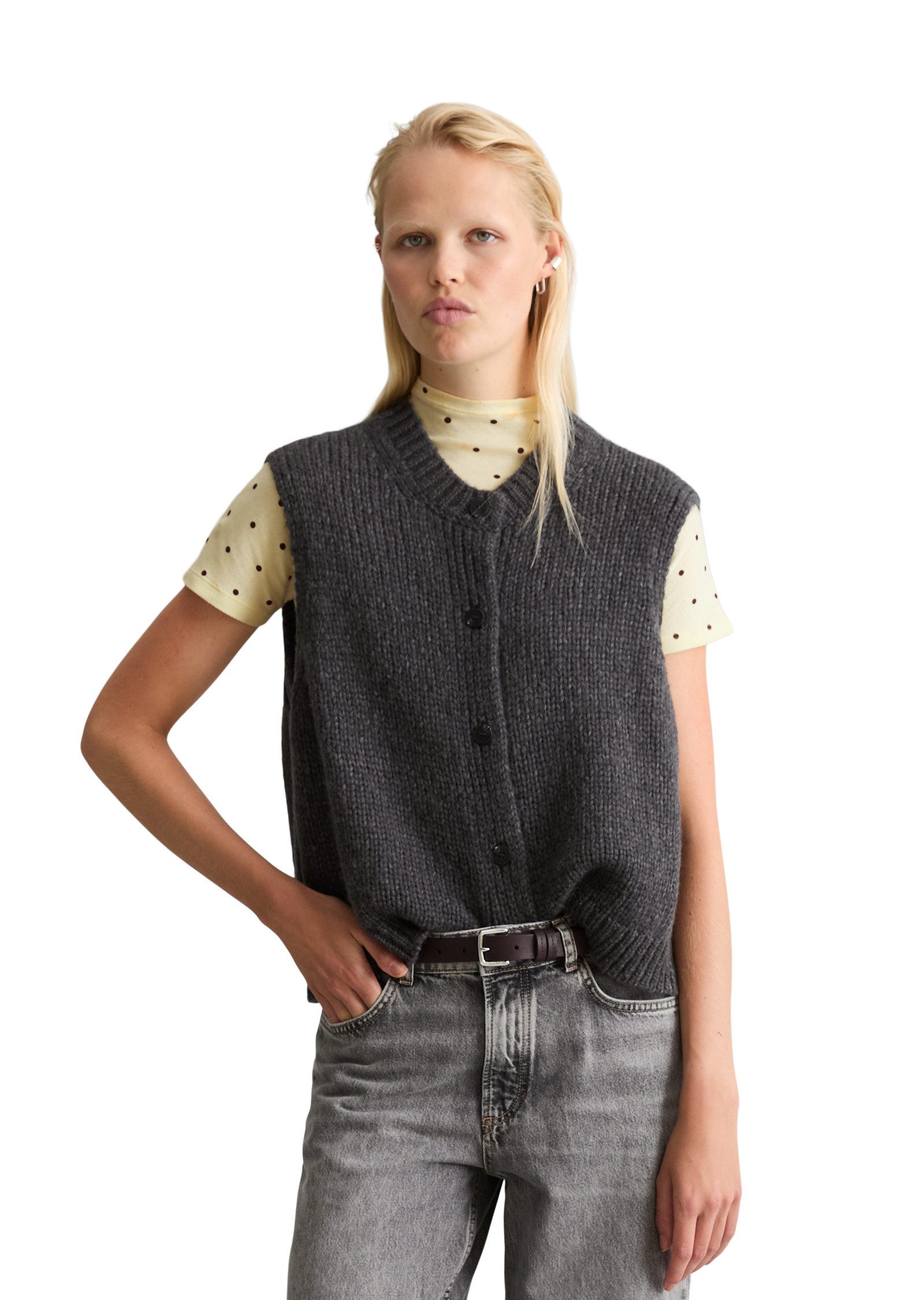 Marc O'Polo DENIM Strickweste aus kuscheligem Schurwolle-Alpaka-Mix