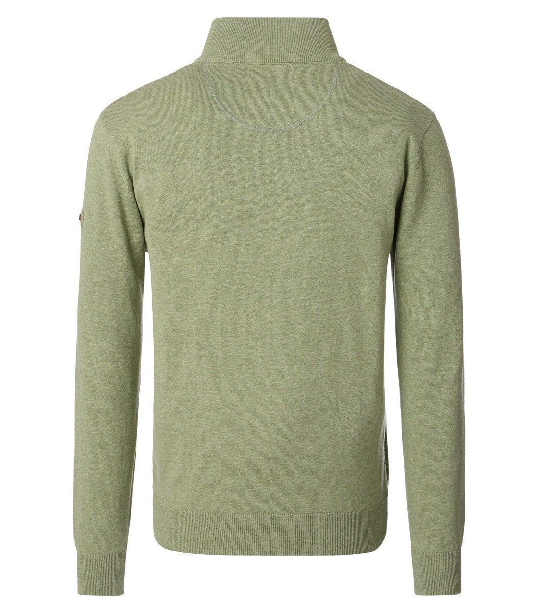 Redmond Troyer REDMOND Casual Herren Strick-Troyer Zipper Comfort Hellgrün günstig online kaufen