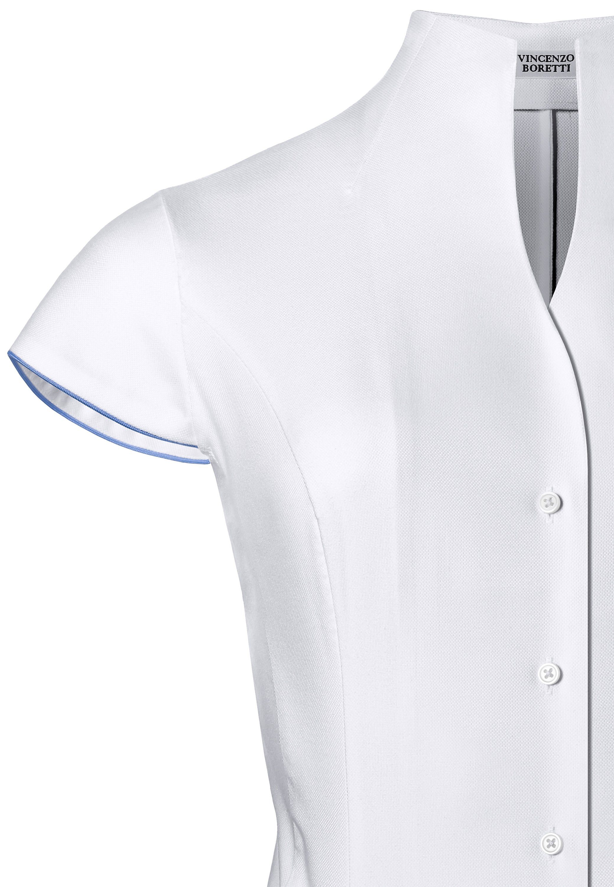 Vincenzo Boretti Klassische Bluse leicht tailliert soft Oxford Kelchkragen günstig online kaufen
