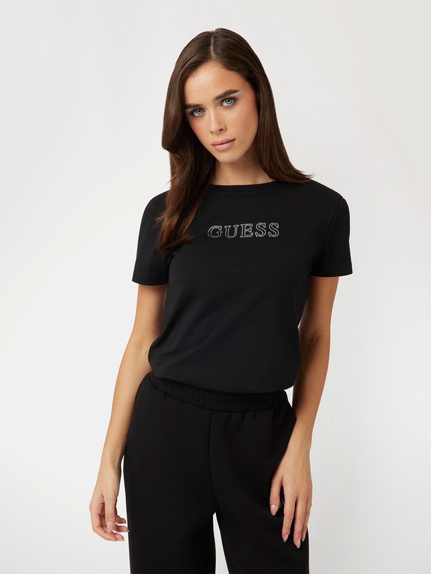 Guess T-Shirt BRIANA mit Strass-Steinen, Regular Fit