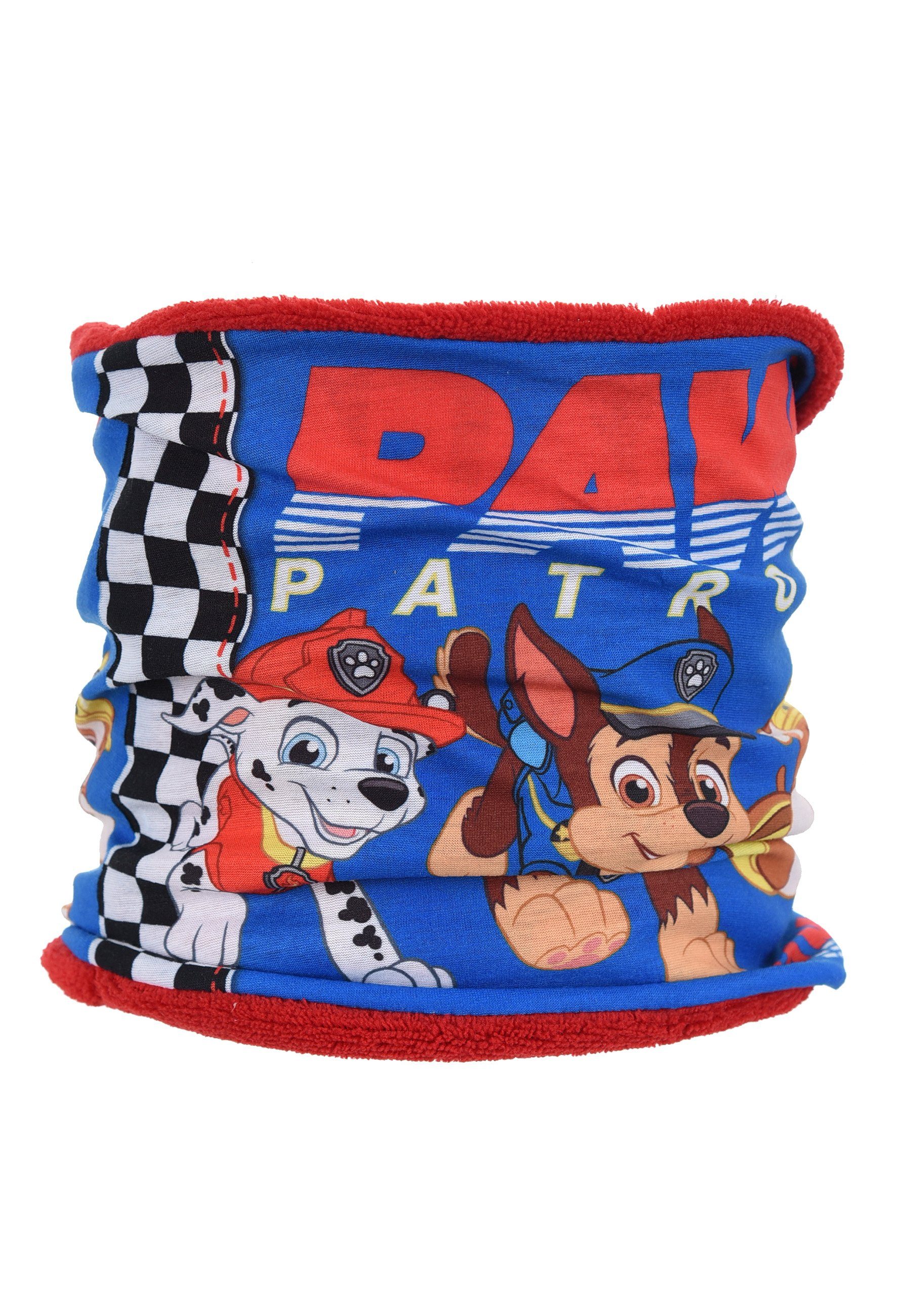 PAW PATROL Loop Kinder Jungen Winter Schal Schlauchschal Skate Marshall Rot