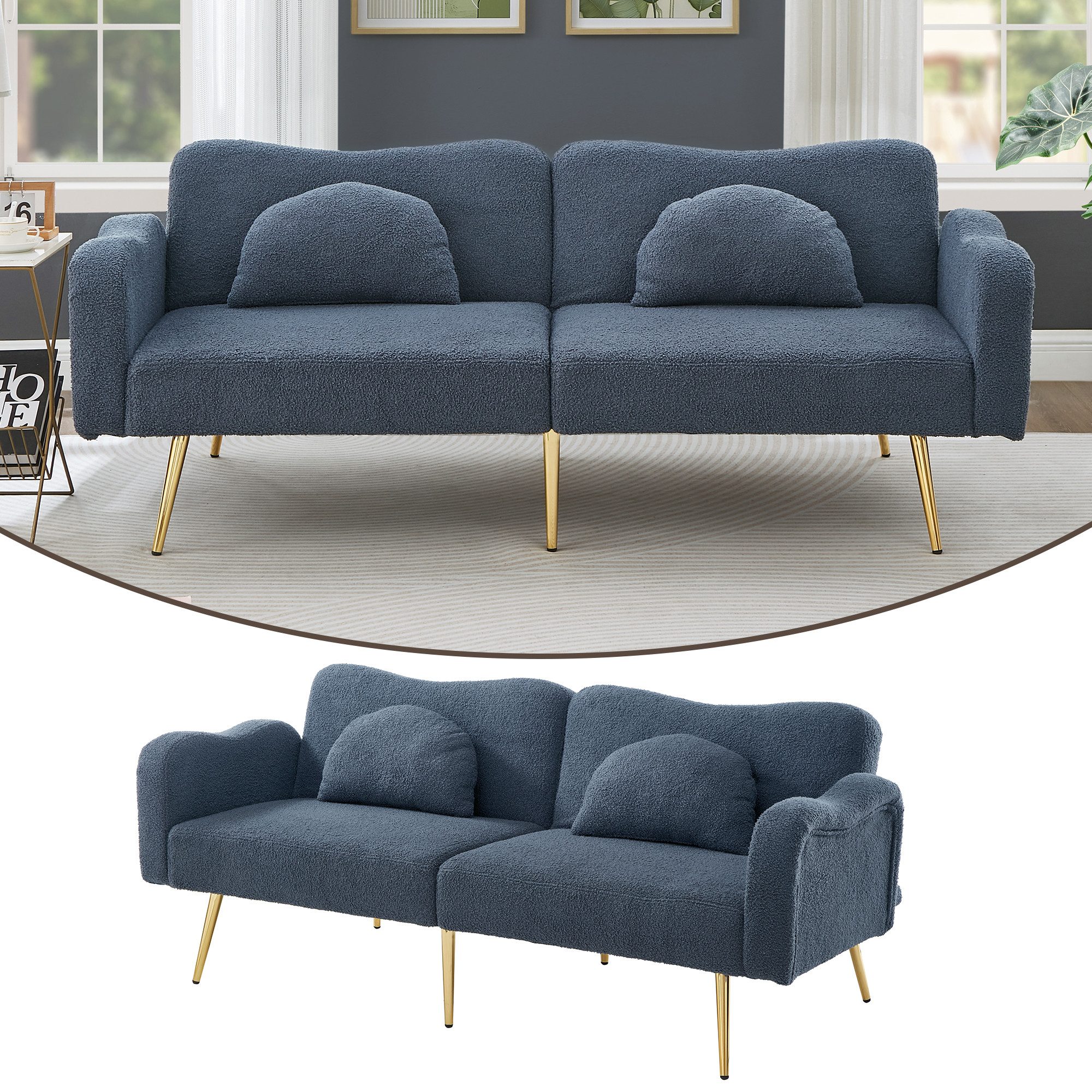 Merax Schlafsofa Bettsofa Klappsofa mit Wolkenform günstig online kaufen