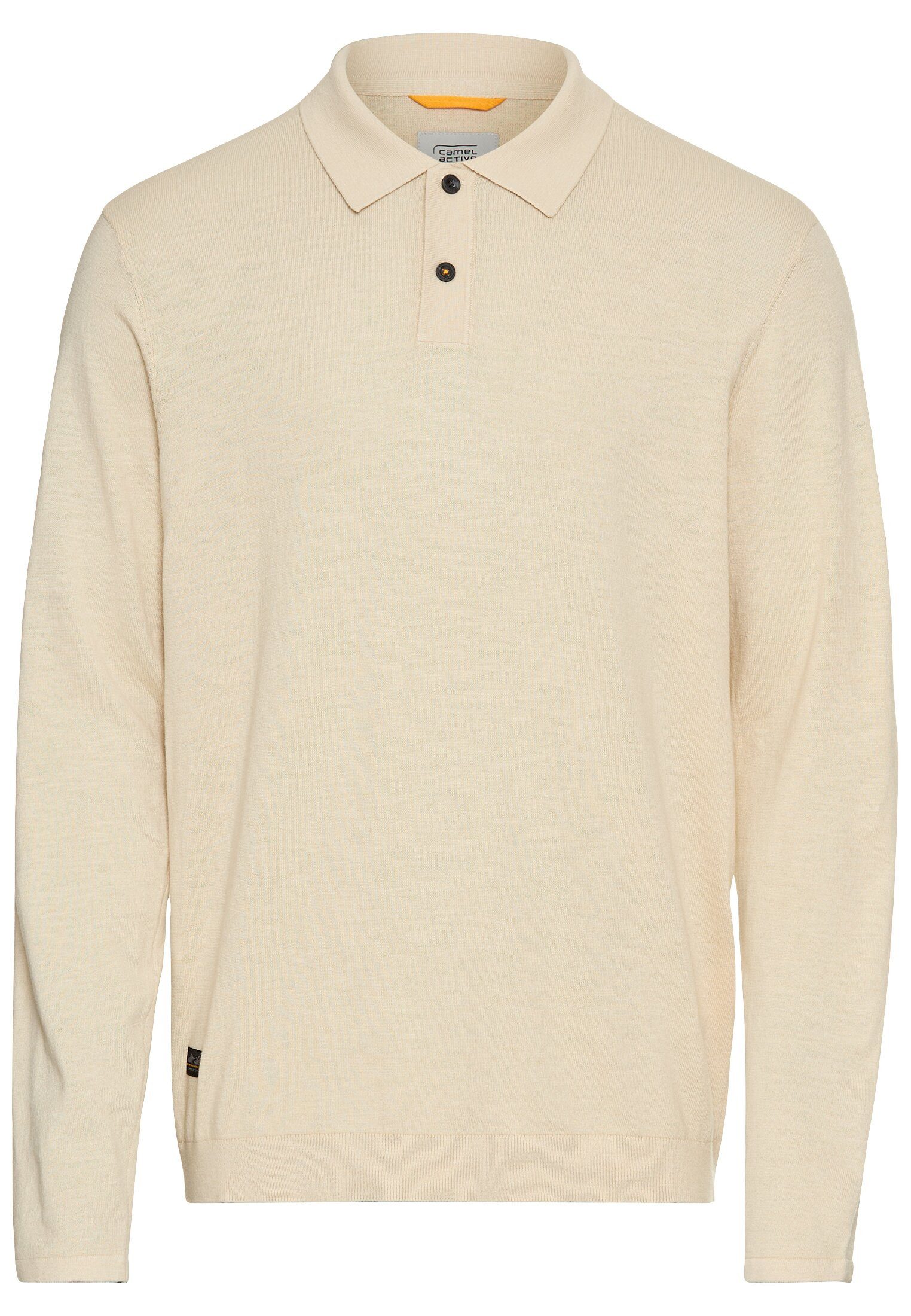 camel active Langarm-Poloshirt mit Rippbündchen günstig online kaufen