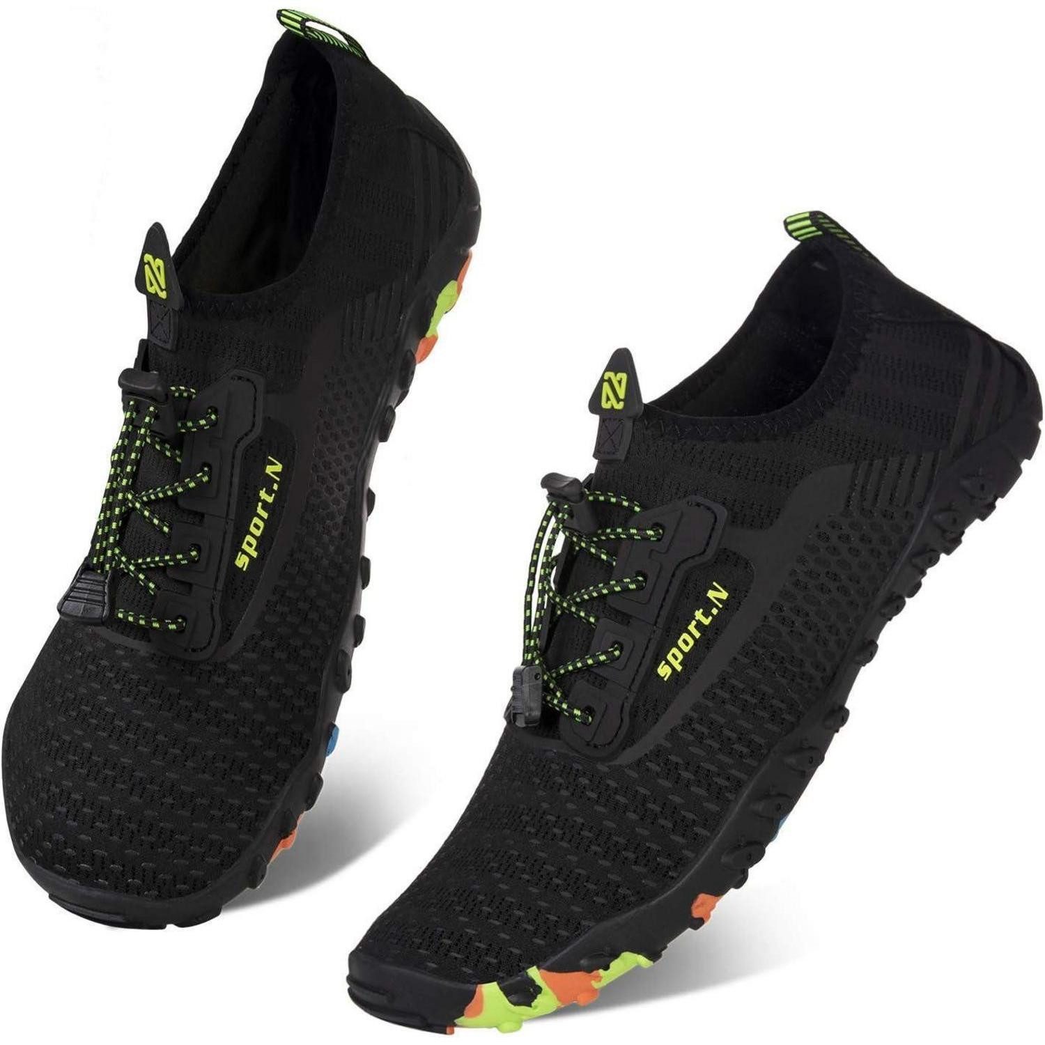 LuxusKollektion Strandschuhe Badeschuhe Schwimmschuhe Damen Herren 40 EU Zb244 Schwarz Wasserschuh