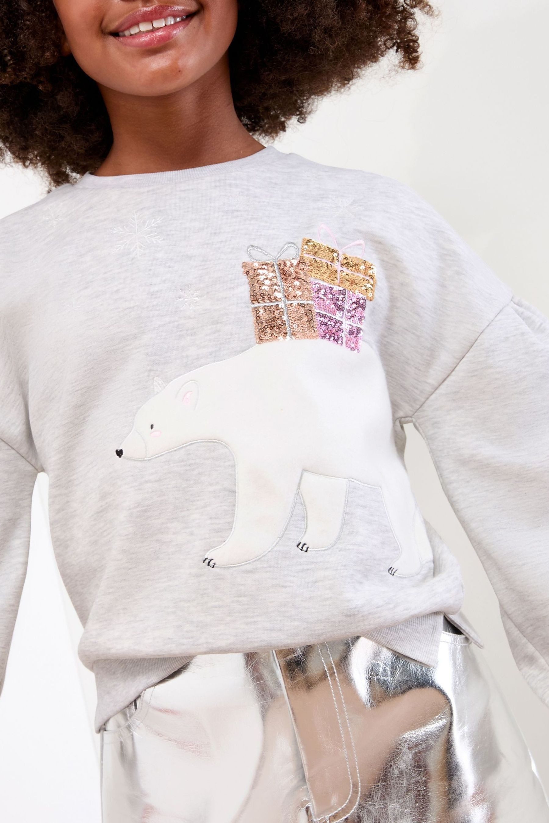 LIPSY Rundhalspullover Lipsy Weihnachtliches Rundhals-Sweatshirt (1-tlg)