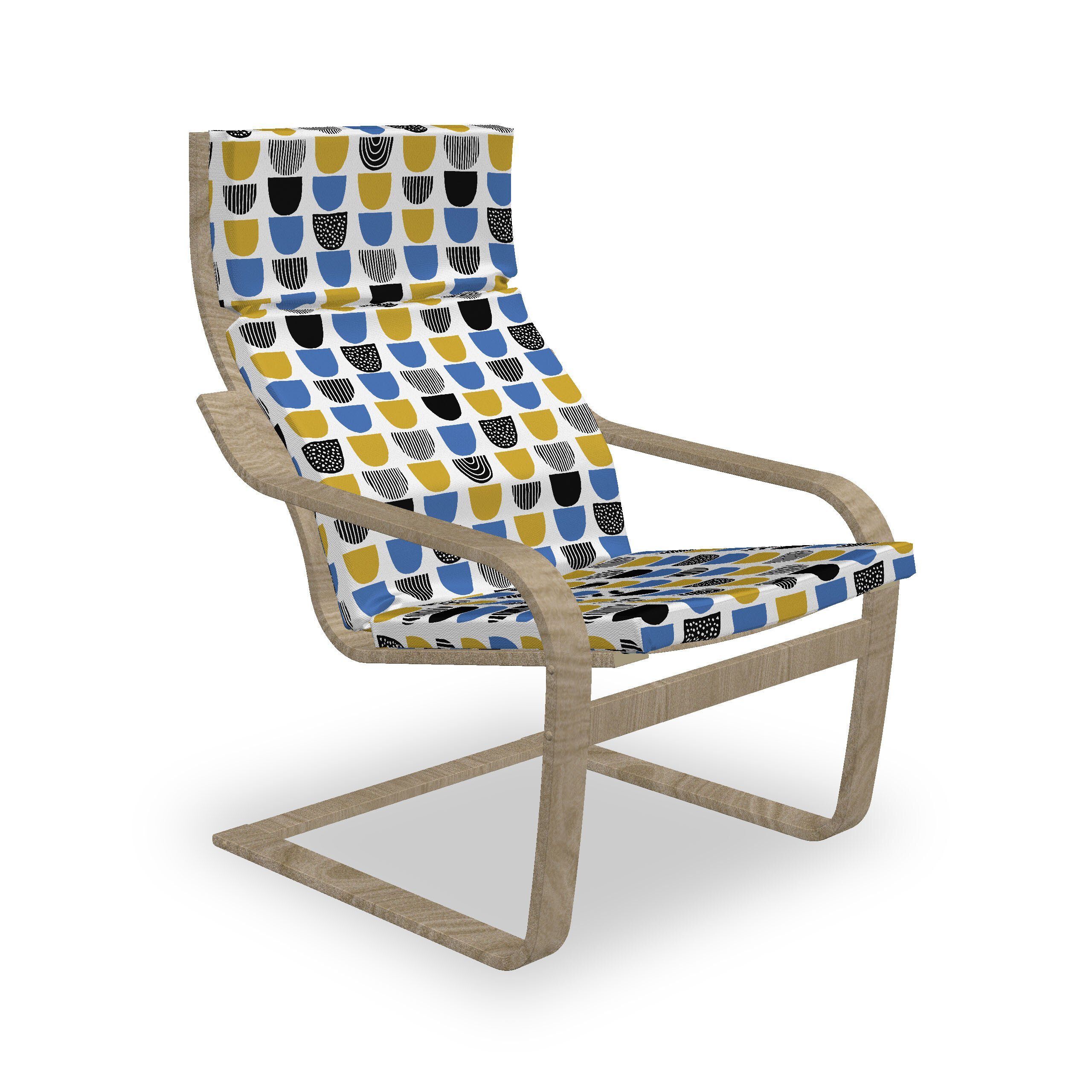 mit und mit Hakenschlaufe Stuhlkissen Reißverschluss, Stuhlkissen Abstrakt Sitzkissen ornates Surreal Abakuhaus Muster