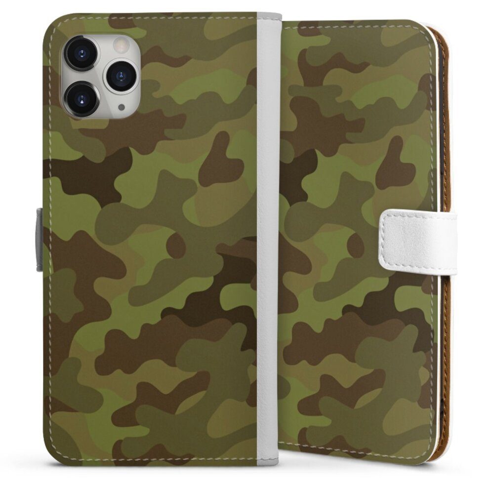 DeinDesign Handyhülle Camouflage Tarnmuster Military Denim Camo, Apple iPhone 11 Pro Max Hülle Handy Flip Case Wallet Cover