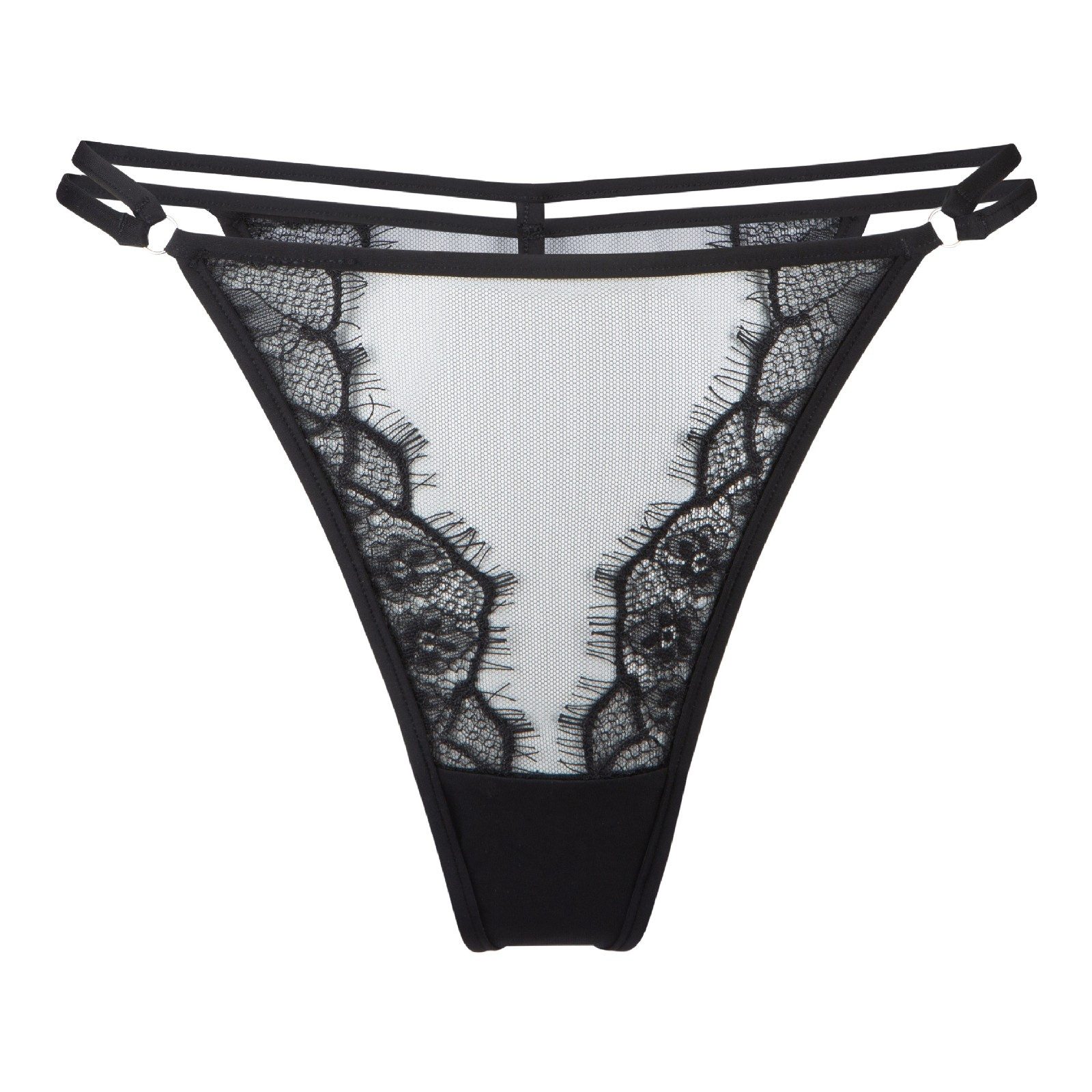 LingaDore Set: Bügel-BH LingaDore 8007 Bügel-BH mit String schwarz (Set, mit G-String) 2-teiliges Set