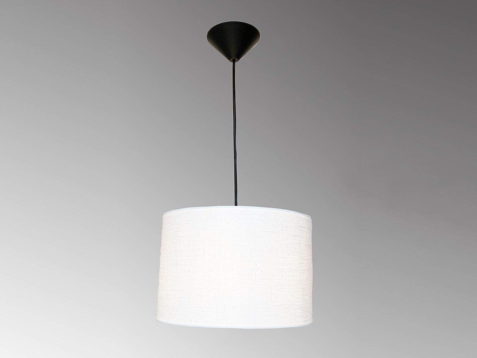 FISCHER & HONSEL LED Pendelleuchte, Dimmfunktion, LED wechselbar, Warmweiß, einflammig, Lampenaufhängung Schwarz & Leinen Lampenschirm Weiß Ø30cm