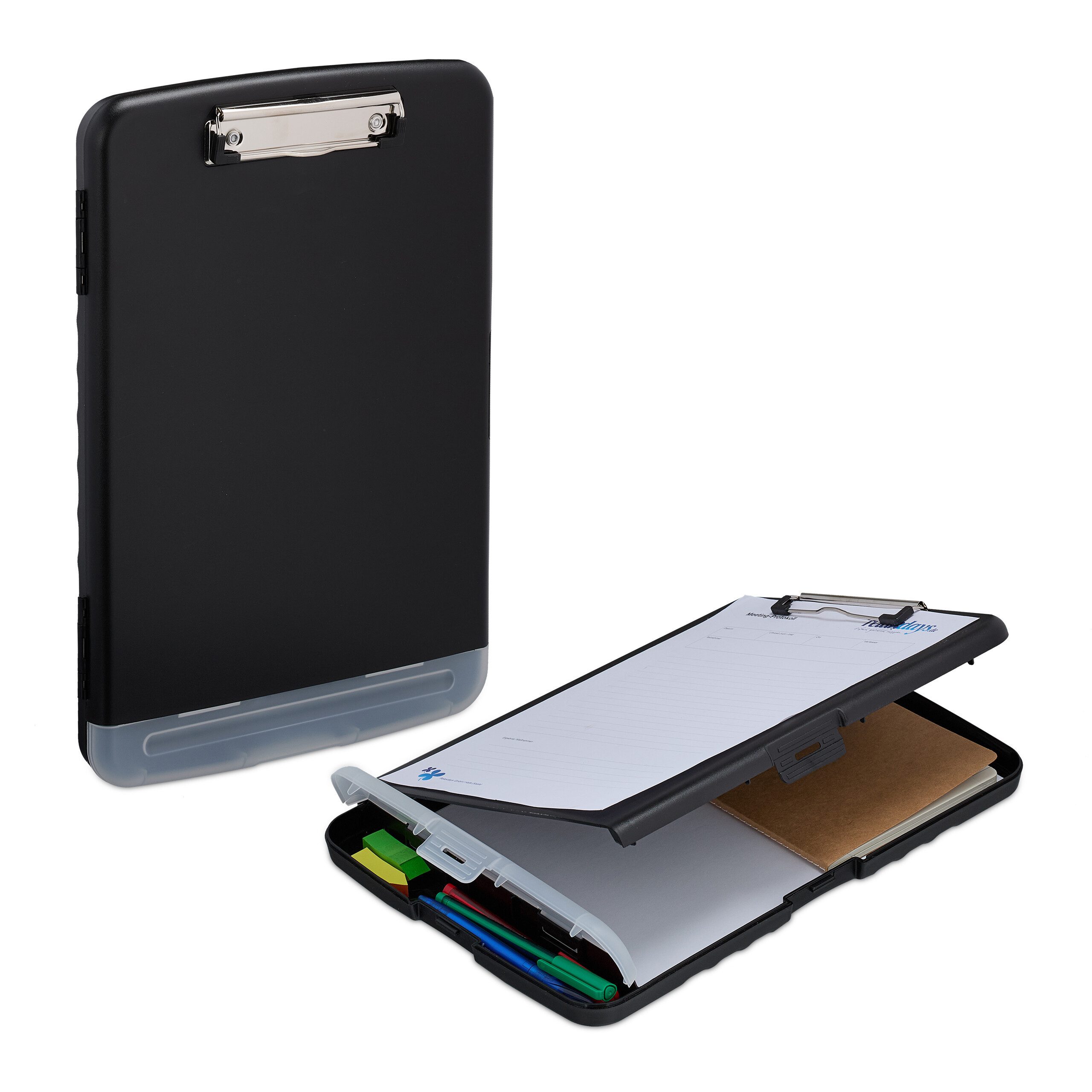 relaxdays Schreibmappe 2er Set Klemmbrett mit Fach (2-St., 2er Set) günstig online kaufen