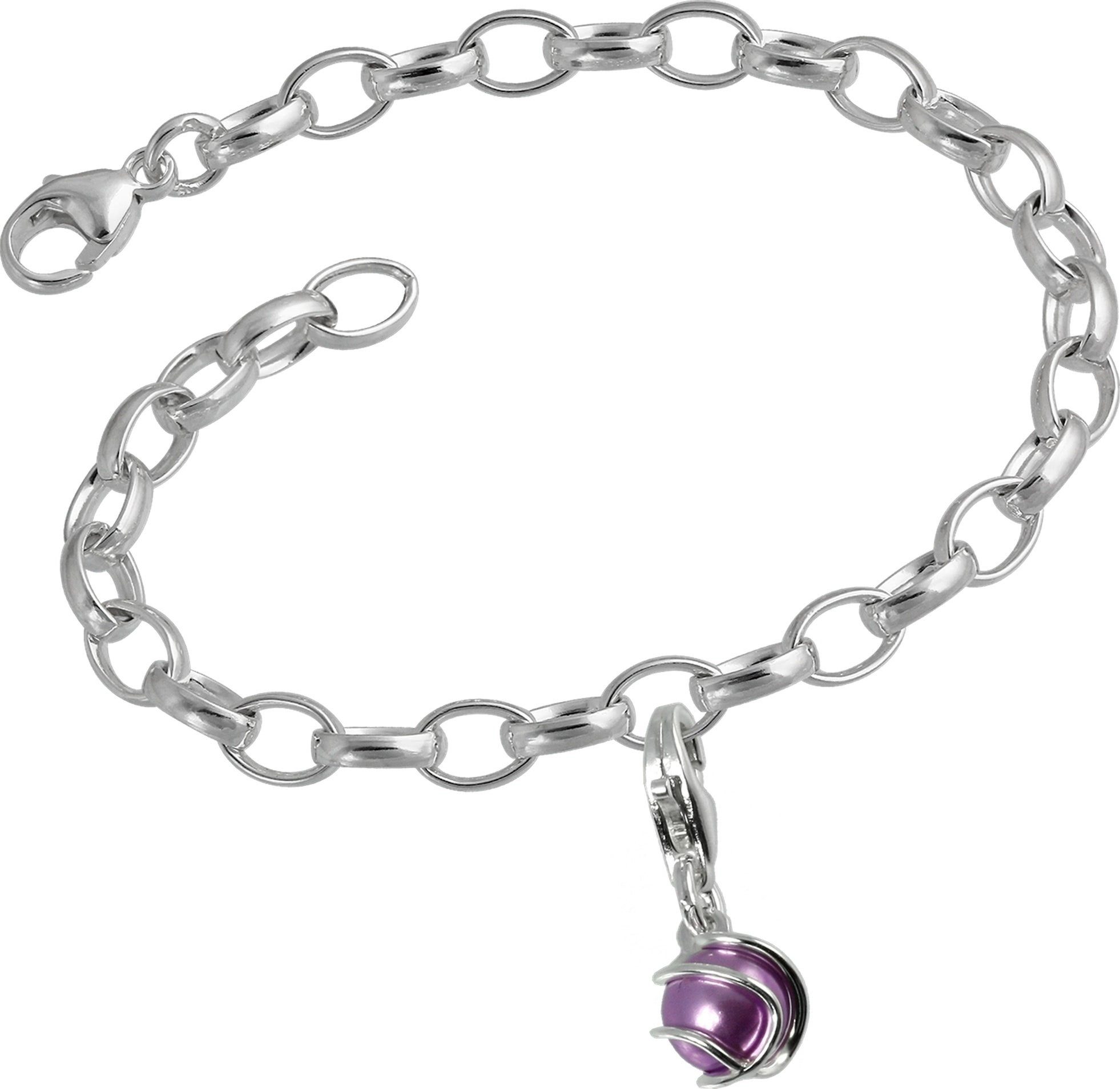 SilberDream Charm-Einhänger Set SilberDream 925 Charms Kugel Silber Armband (Charmssets, 2-tlg), Damen Charms Armband aus 925er Sterling Silber, Farbe: silber, Kugel