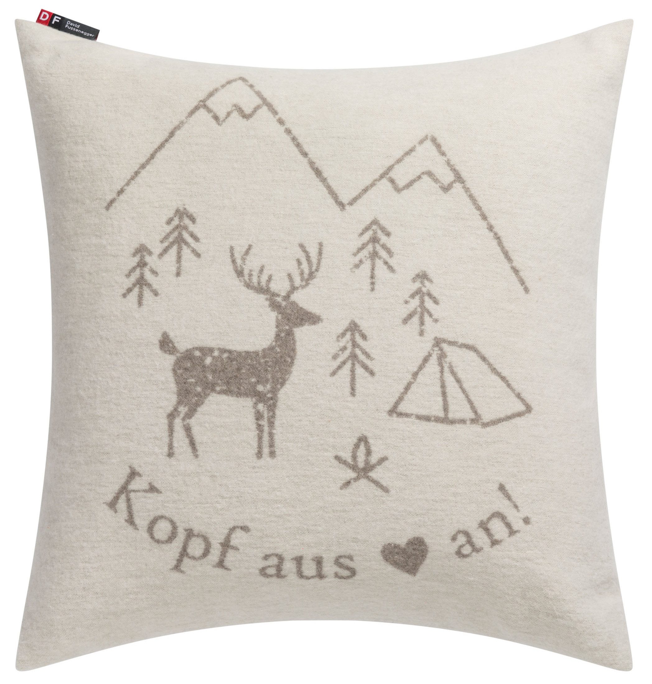 DAVID FUSSENEGGER Kissenhülle Silvretta 'Kopf aus' 50 x 50 cm günstig online kaufen
