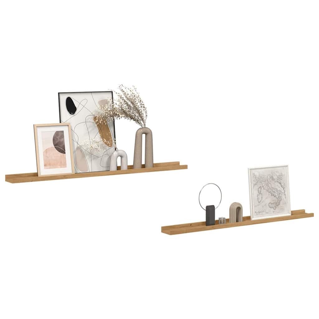 vidaXL Regal Wandregal 2 stk. Braun 100 x 9 x 3 cm Holzwerkstoff, 2-tlg., Wandregal 2 stk. Braun 100 x 9 x 3 cm Holzwerkstoff – Bild 3 von 5