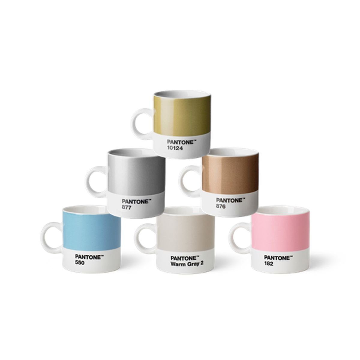 Pantone Universe Espressotasse Set Pastell, Porzellan, 6-teilig Pastell- und Metalltöne | Kaffeeservice