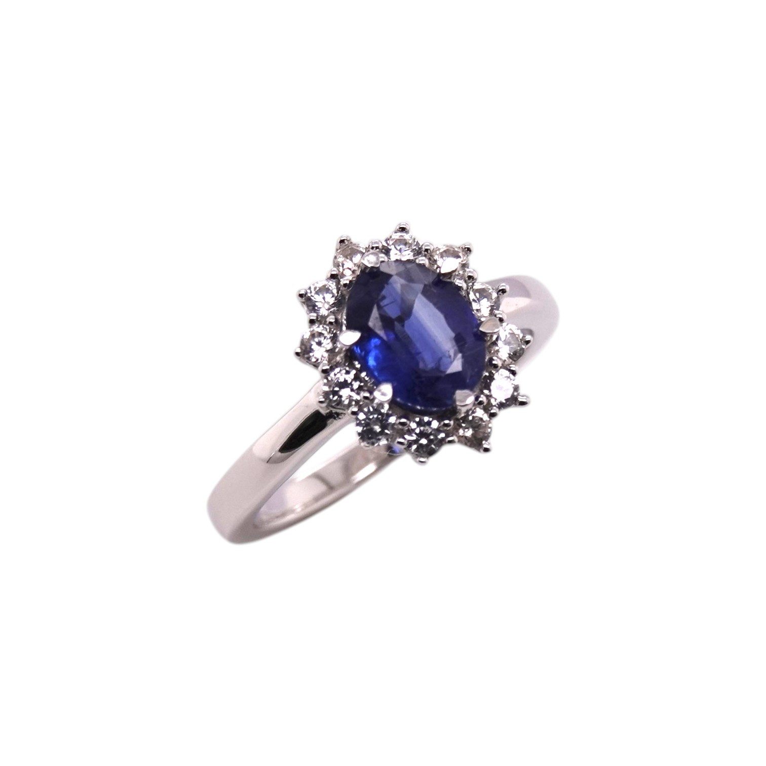 Sogni d'oro Silberring mit Nepal Kyanit und weißen Zirkonen, Silber 925