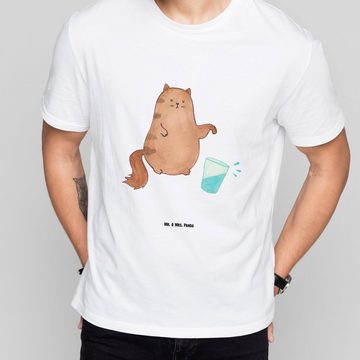 Mr. & Mrs. Panda T-Shirt Katze Wasserglas - Weiß - Geschenk, Katzenfreund, Kater, Miau, Katzen (1-tlg)