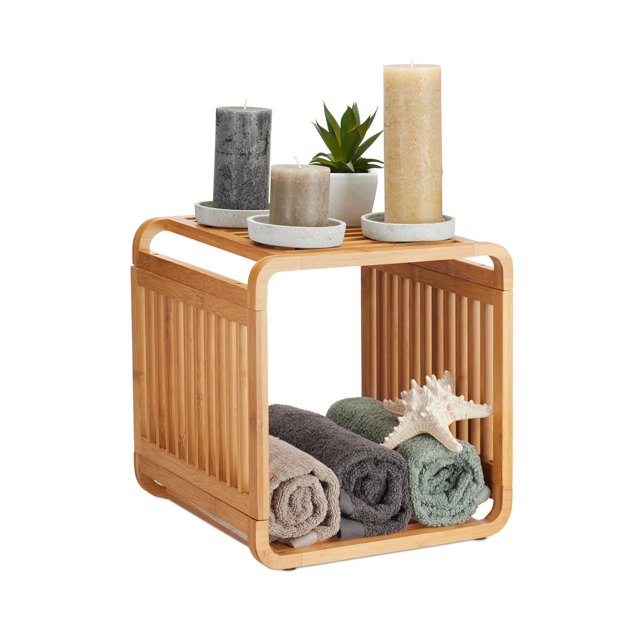 relaxdays Badregal Bambus Regal mit Ablagen, günstig online kaufen
